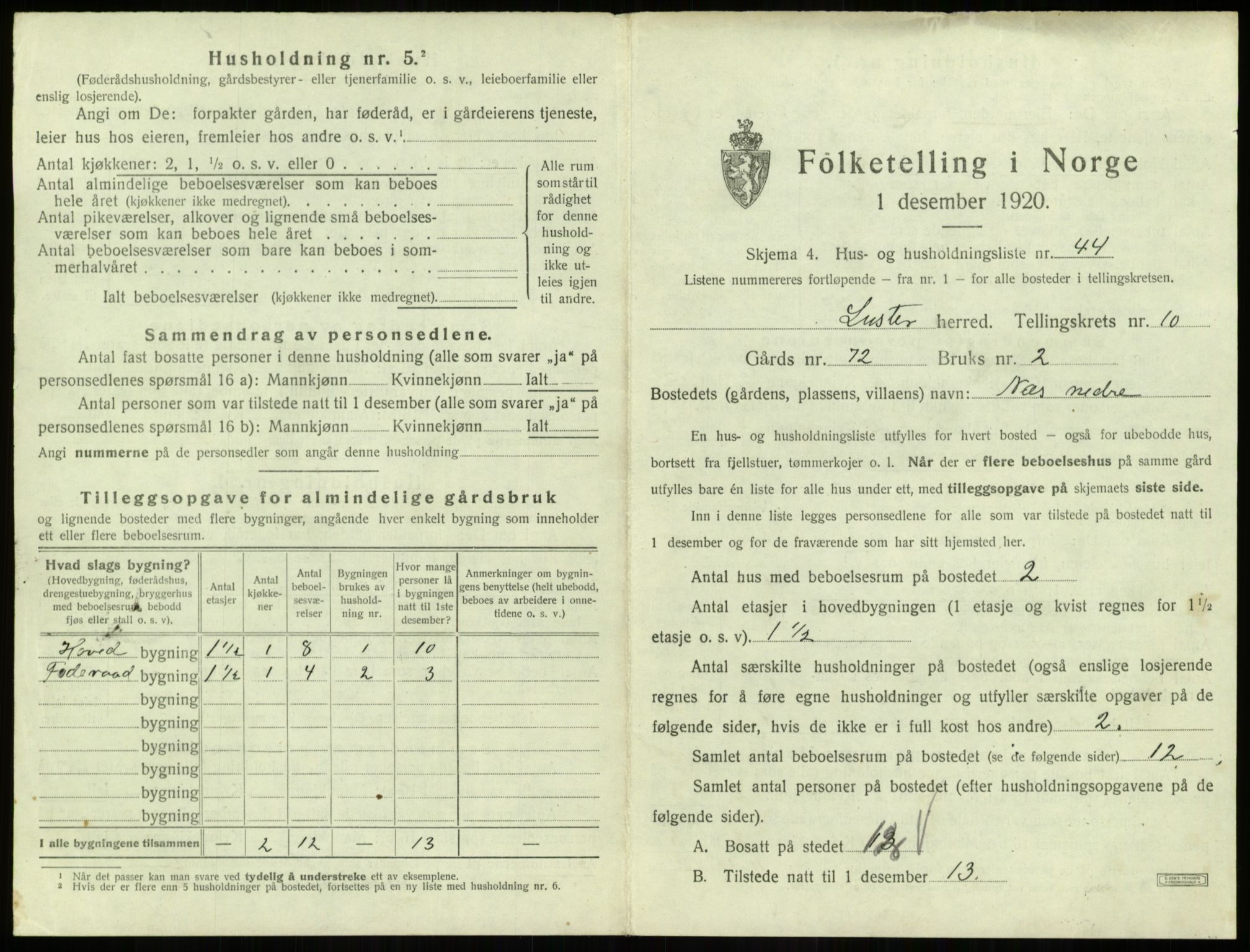 SAB, 1920 census for Luster, 1920, p. 993