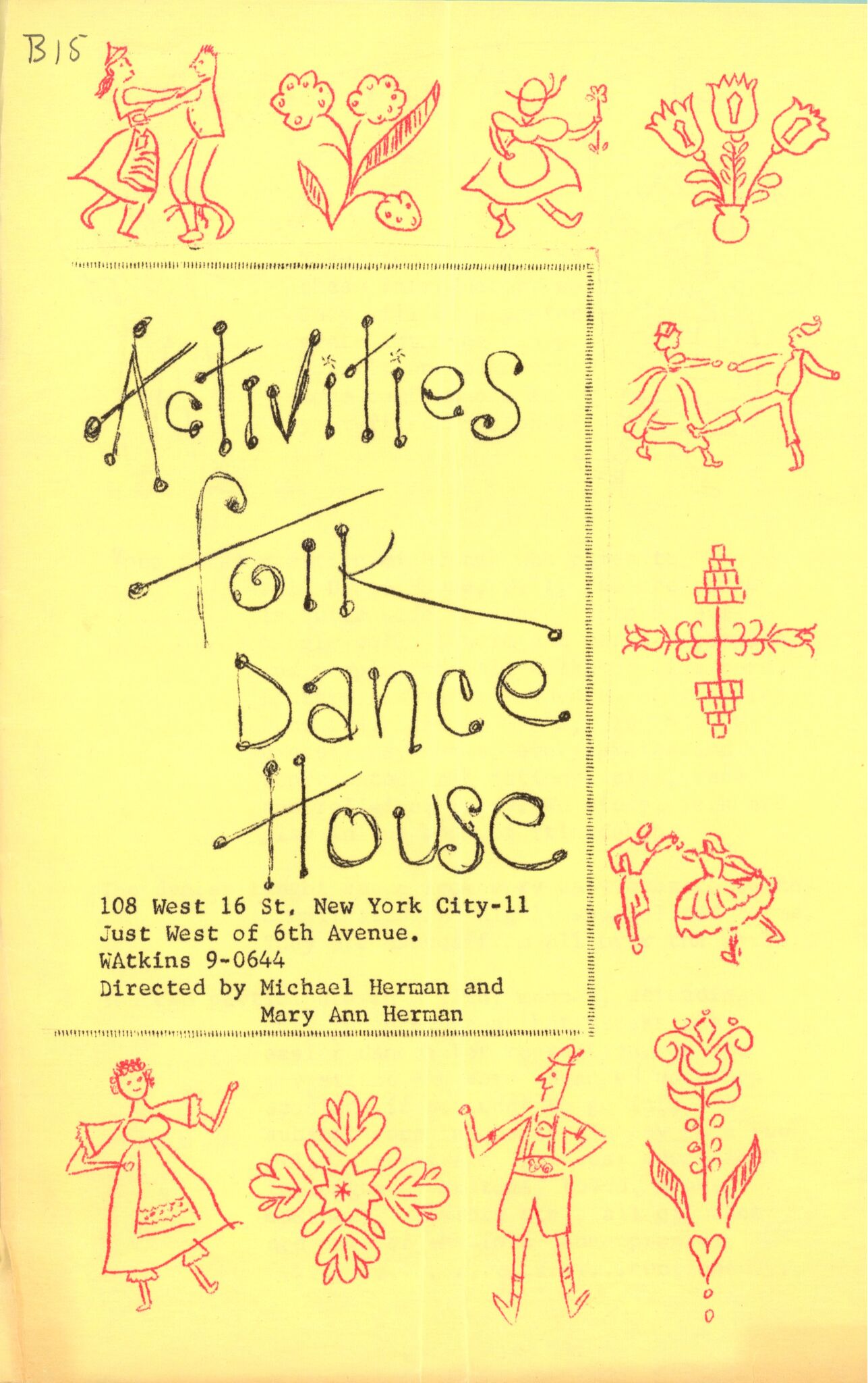 Samling etter Klara Semb, NSFF/KS/B/015: Brev og hefte "Folk dance house" frå Beatrice Woodworth  , p. 4-12