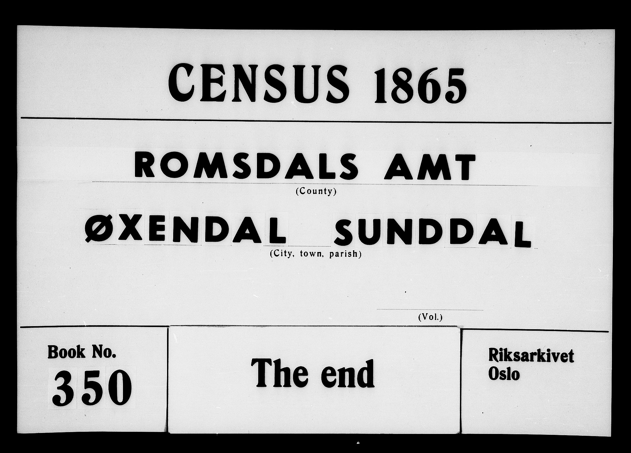 RA, 1865 census for Sunndal, 1865, p. 97