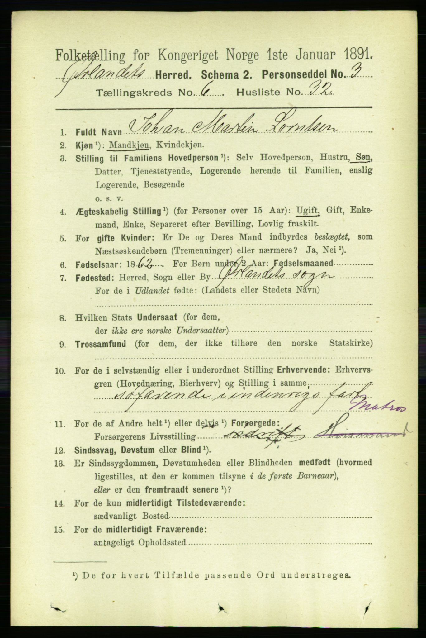 RA, 1891 census for 1621 Ørland, 1891, p. 2037