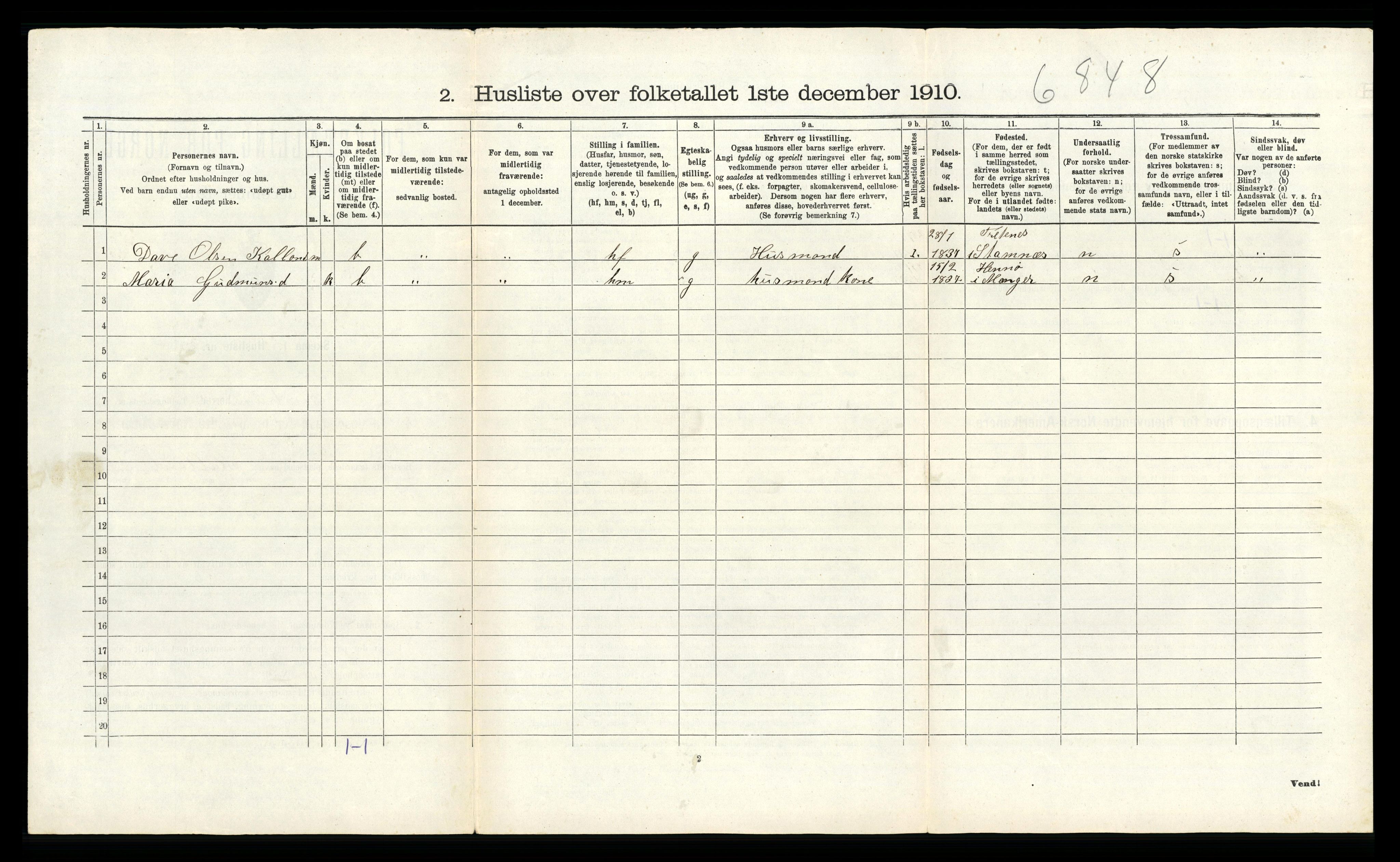 RA, 1910 census for Austrheim, 1910, p. 91