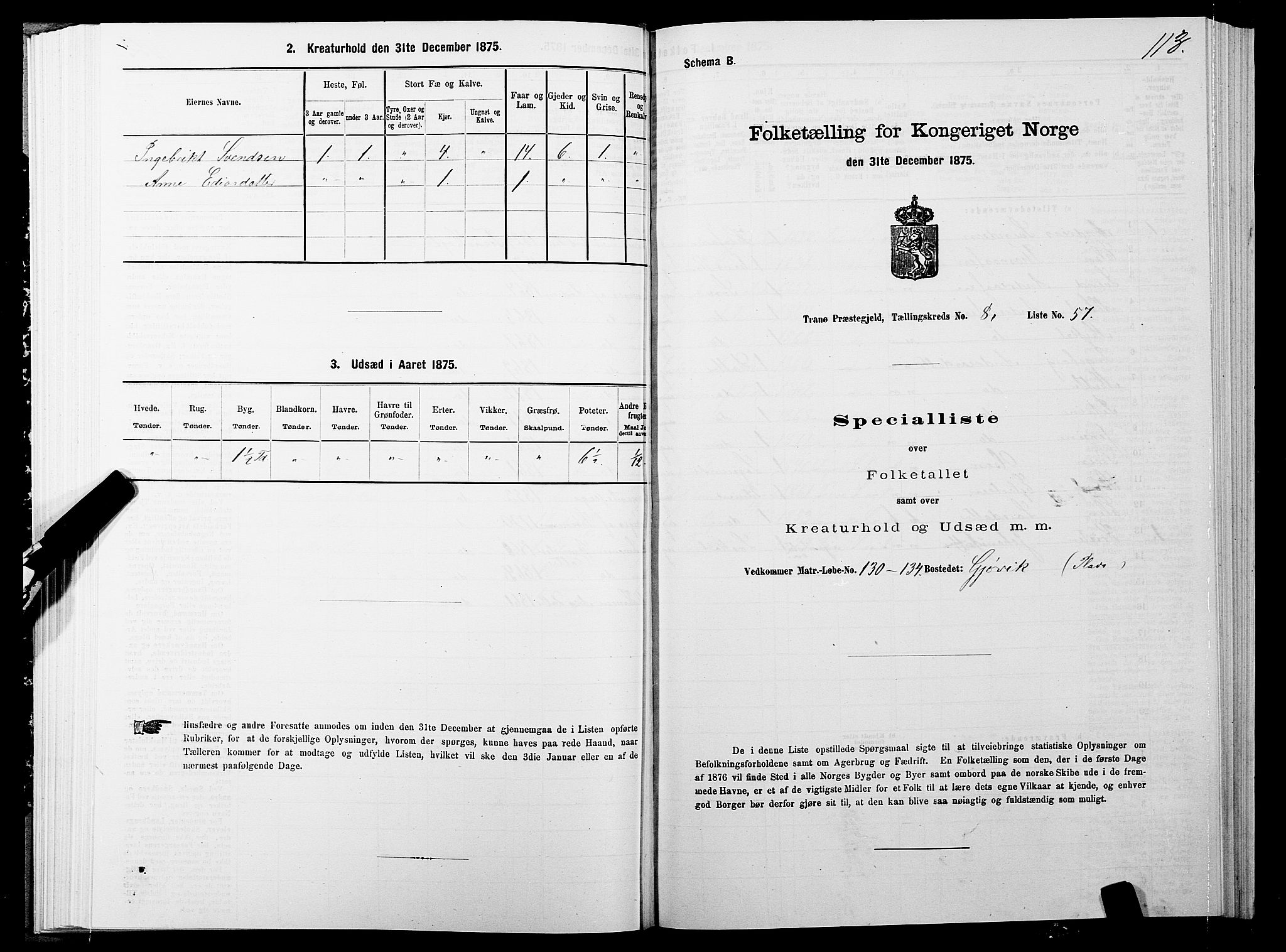 SATØ, 1875 census for 1927P Tranøy, 1875, p. 4113