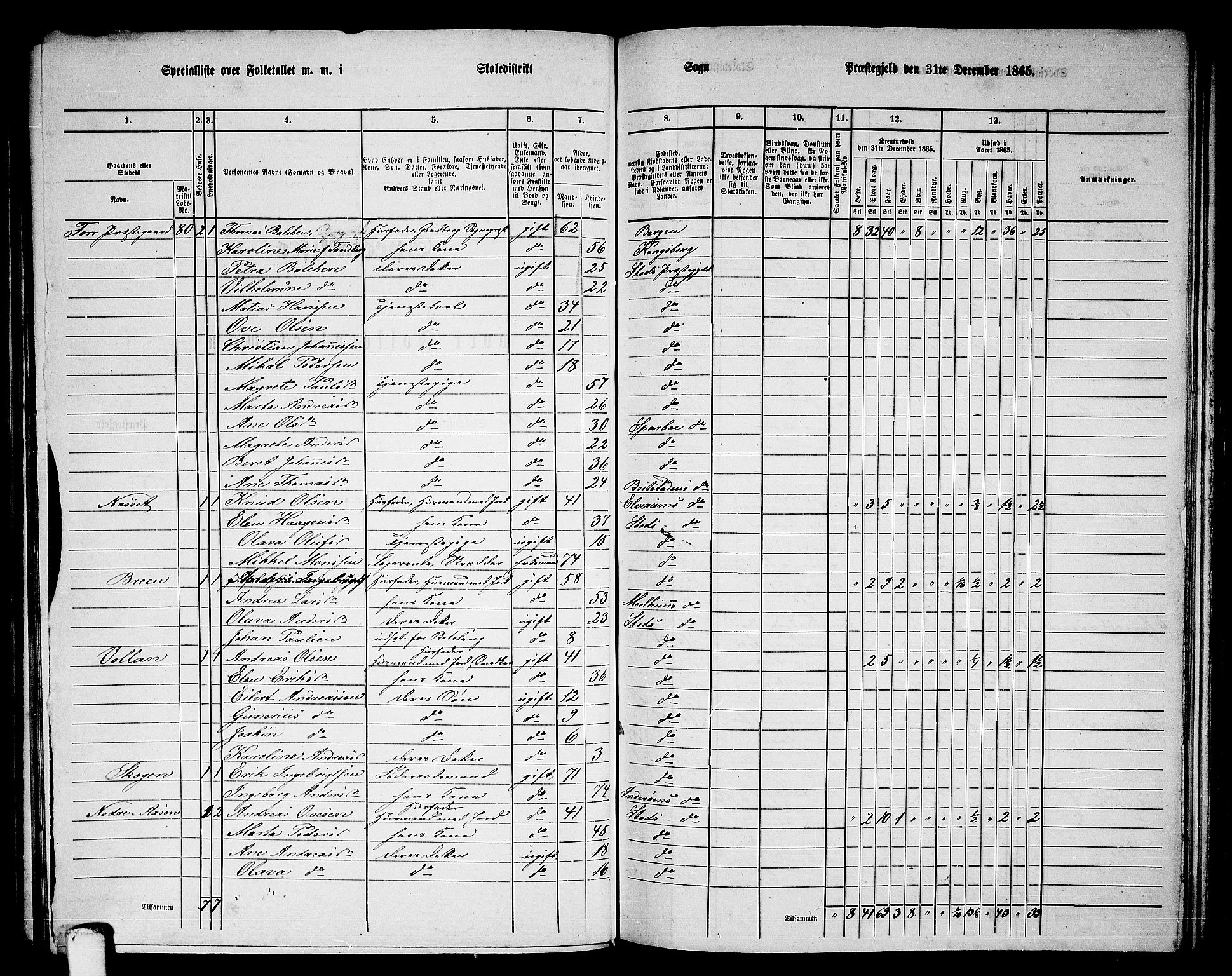 RA, 1865 census for Stod, 1865, p. 105