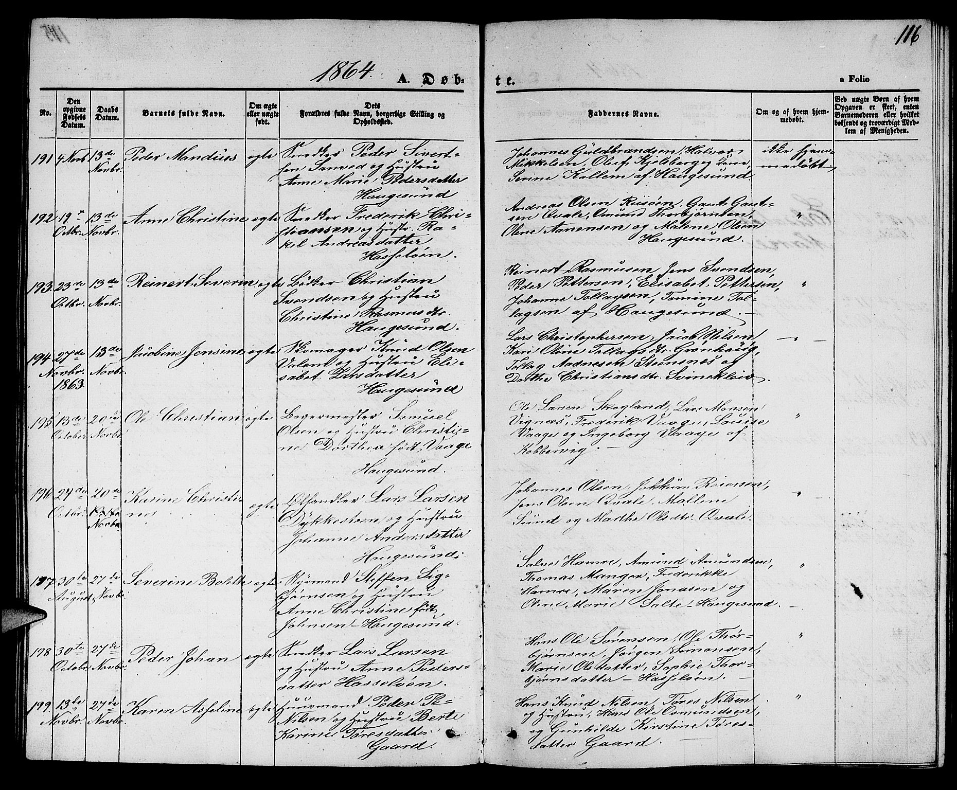 Torvastad sokneprestkontor, AV/SAST-A -101857/H/Ha/Hab/L0006: Parish register (copy) no. B 6, 1858-1867, p. 116