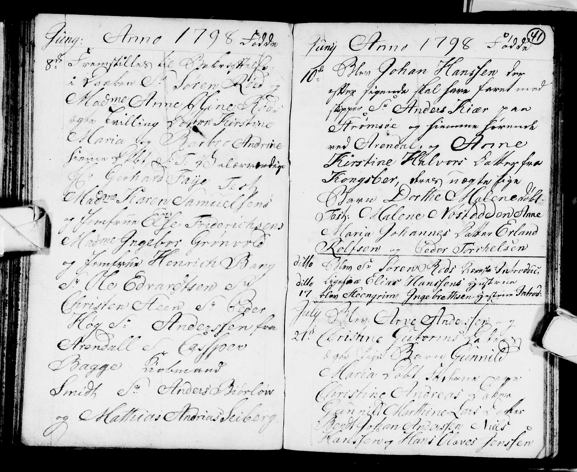 Strømsø kirkebøker, AV/SAKO-A-246/F/Fb/L0003: Parish register (official) no. II 3, 1793-1799, p. 41