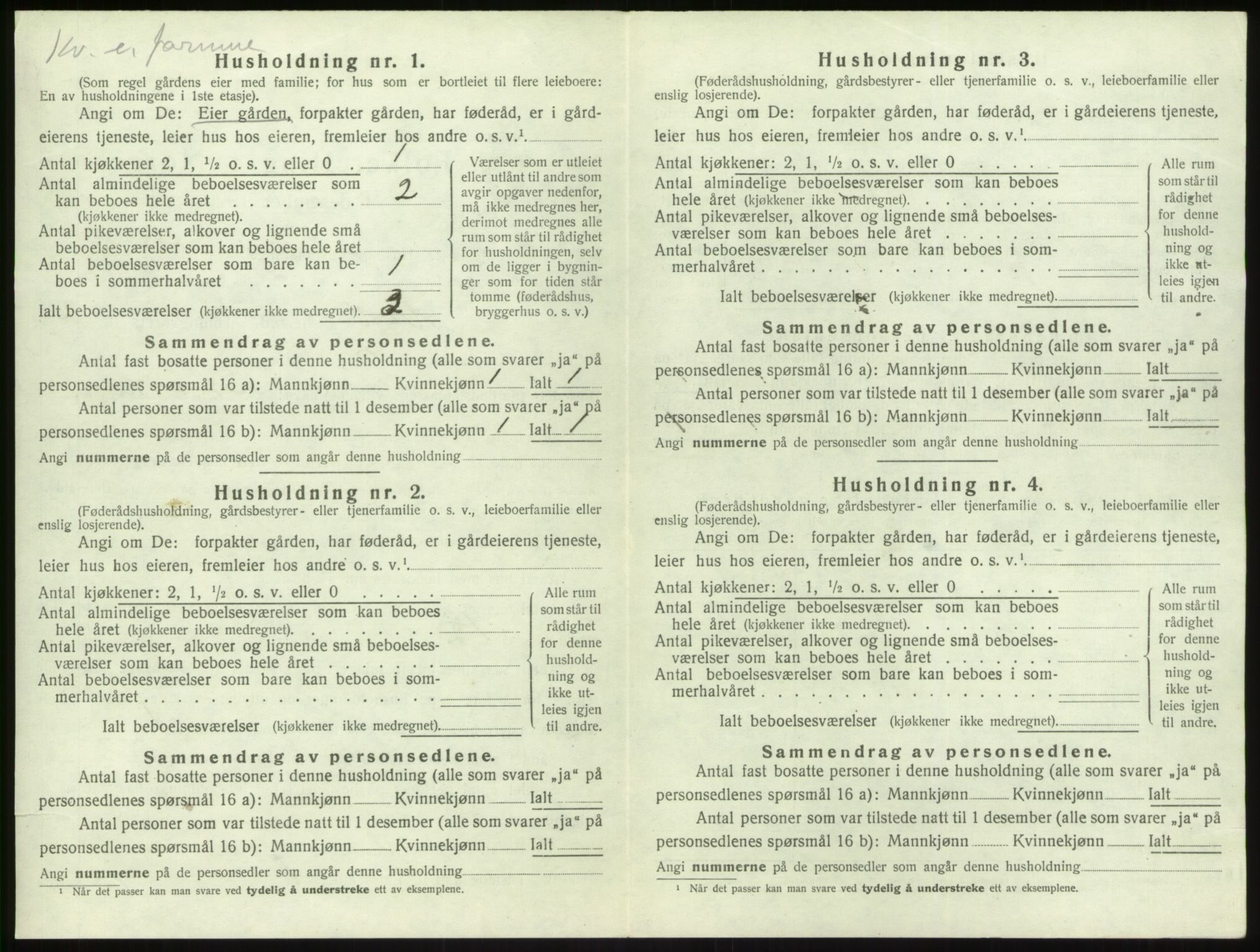 SAB, 1920 census for Vik, 1920, p. 365