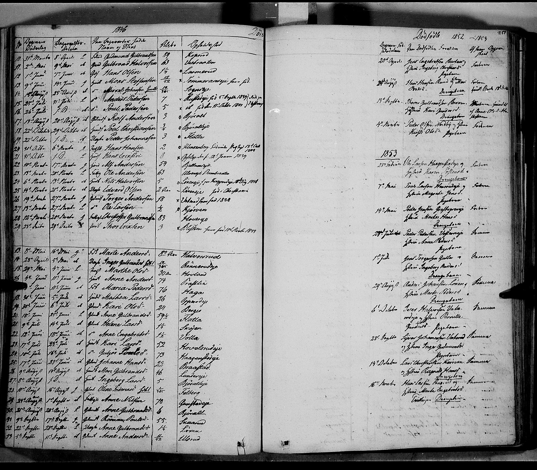 Jevnaker prestekontor, SAH/PREST-116/H/Ha/Haa/L0006: Parish register (official) no. 6, 1837-1857, p. 251