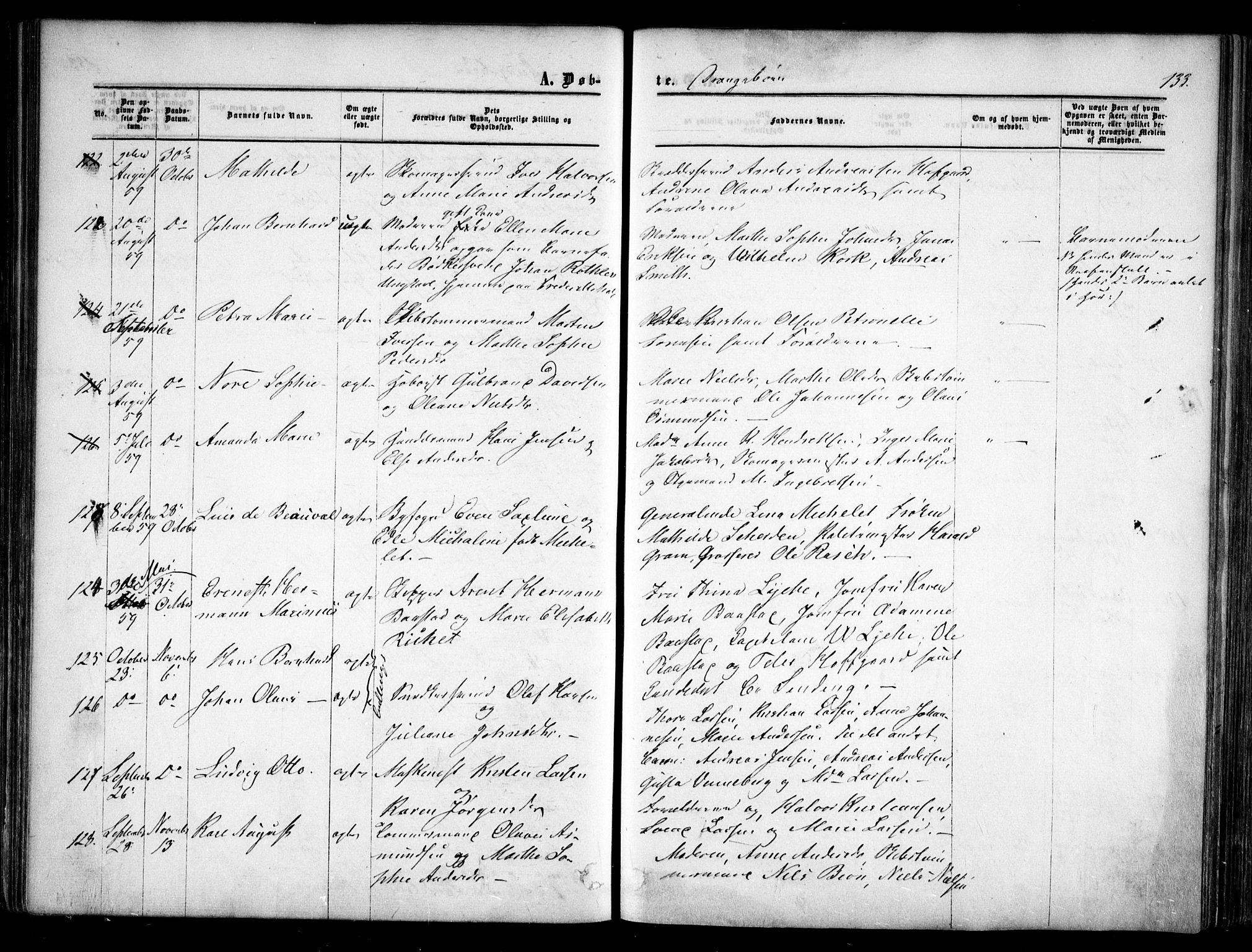 Halden prestekontor Kirkebøker, AV/SAO-A-10909/F/Fa/L0007: Parish register (official) no. I 7, 1857-1865, p. 133