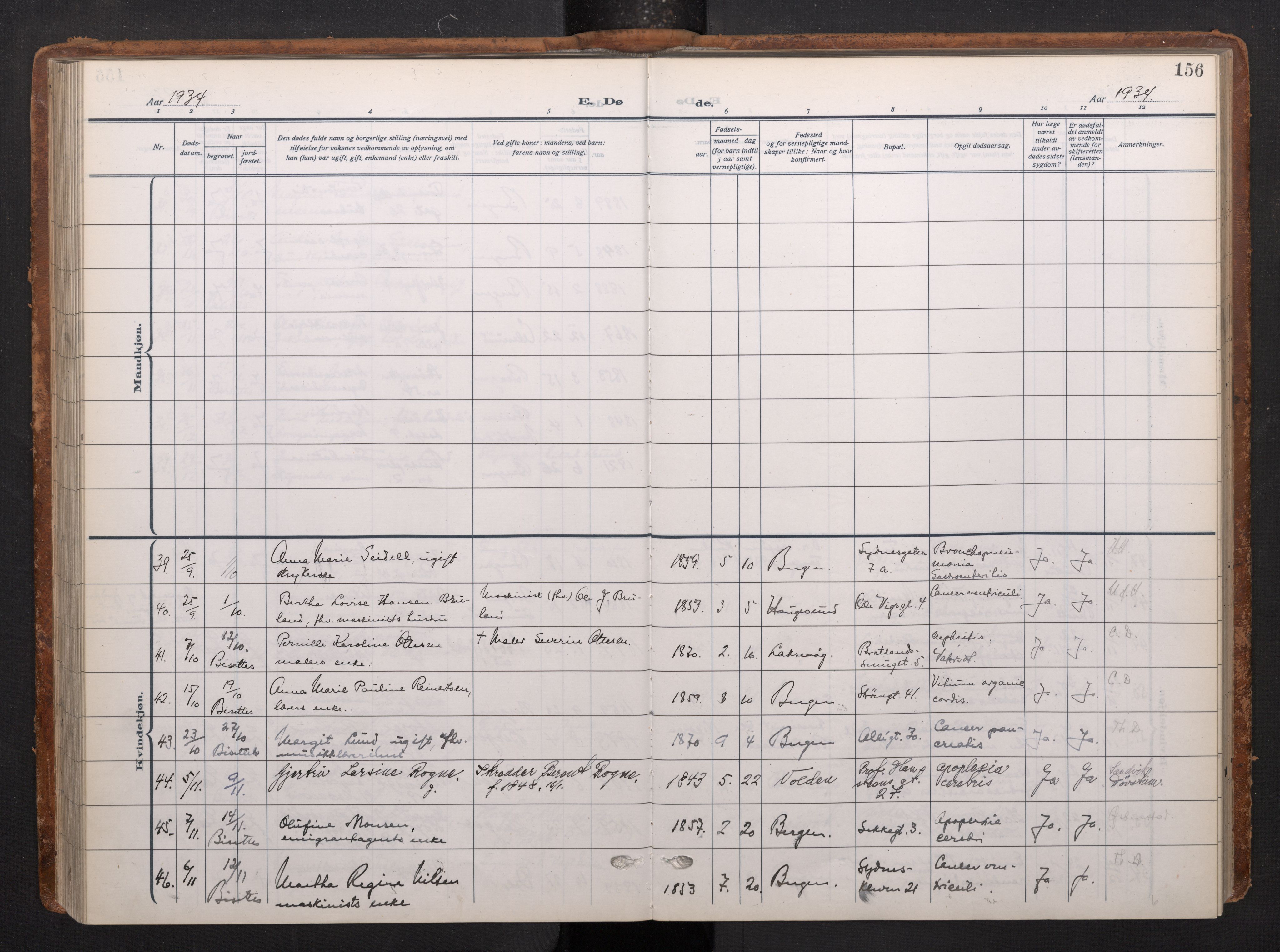 Johanneskirken sokneprestembete, AV/SAB-A-76001/H/Haa/L0020: Parish register (official) no. E 2, 1916-1951, p. 156