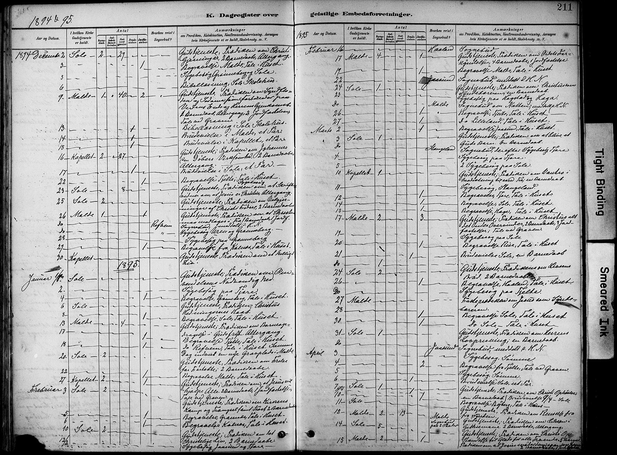 Håland sokneprestkontor, SAST/A-101802/001/30BA/L0012: Parish register (official) no. A 11, 1889-1900, p. 211