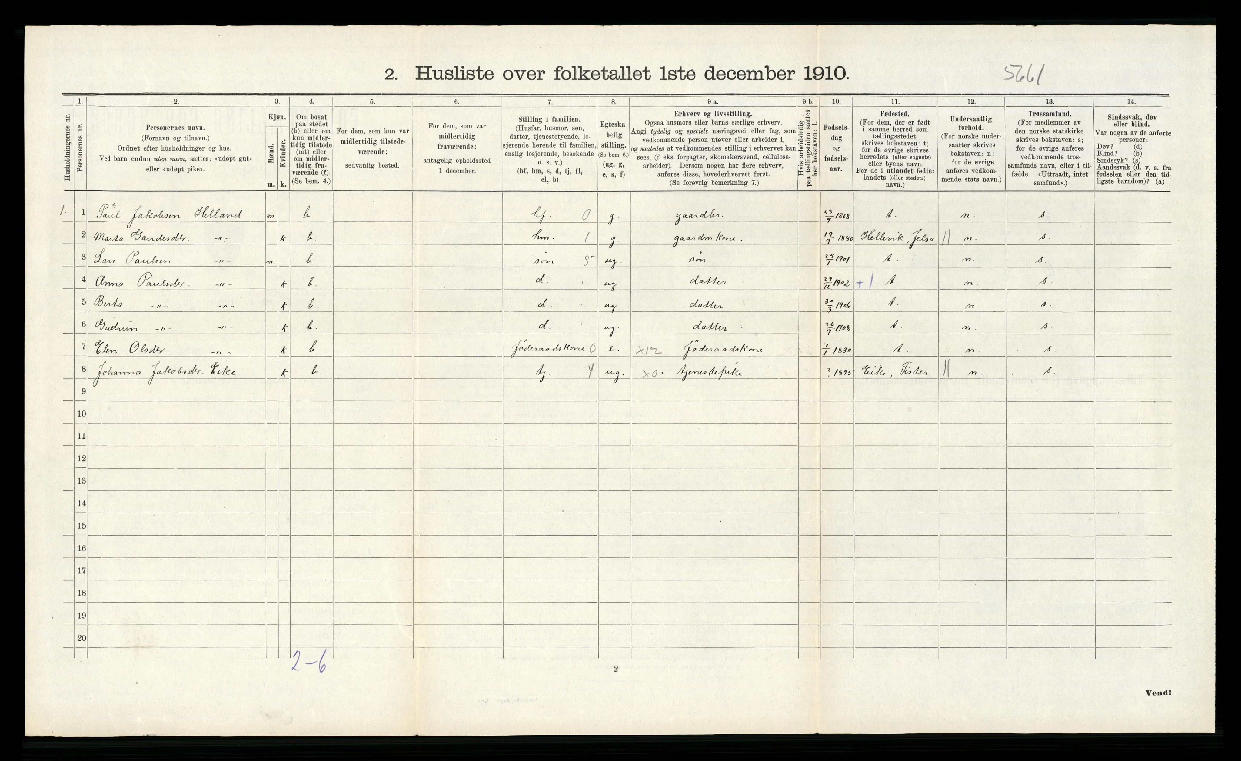 RA, 1910 census for Rennesøy, 1910, p. 118