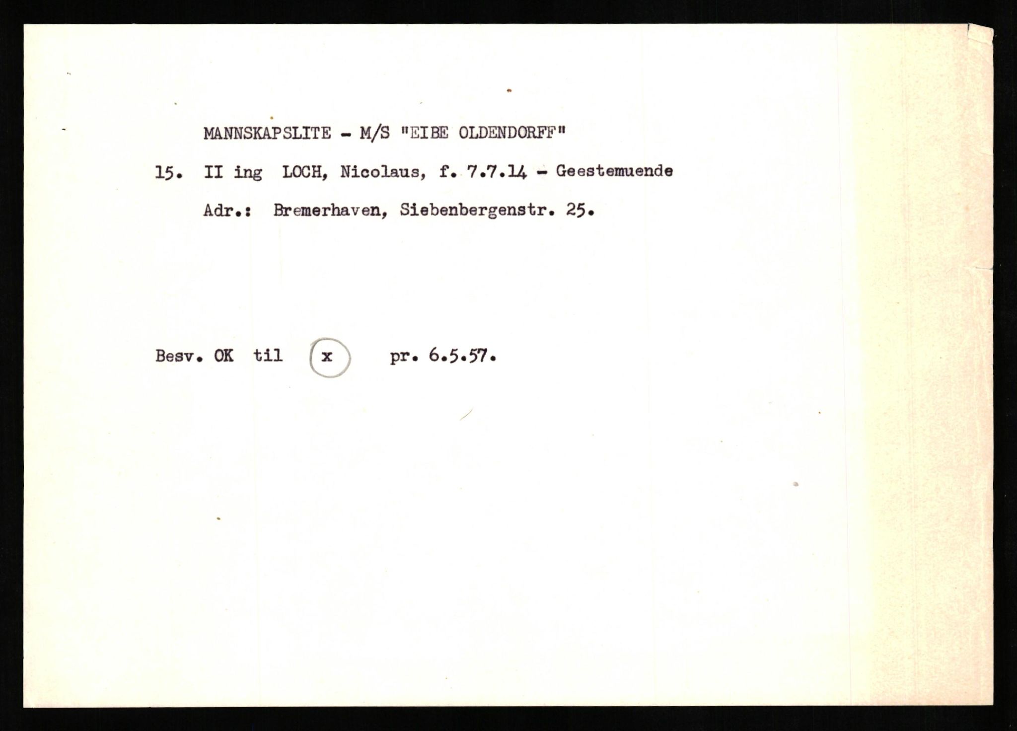 Forsvaret, Forsvarets overkommando II, AV/RA-RAFA-3915/D/Db/L0020: CI Questionaires. Tyske okkupasjonsstyrker i Norge. Tyskere., 1945-1946, p. 252