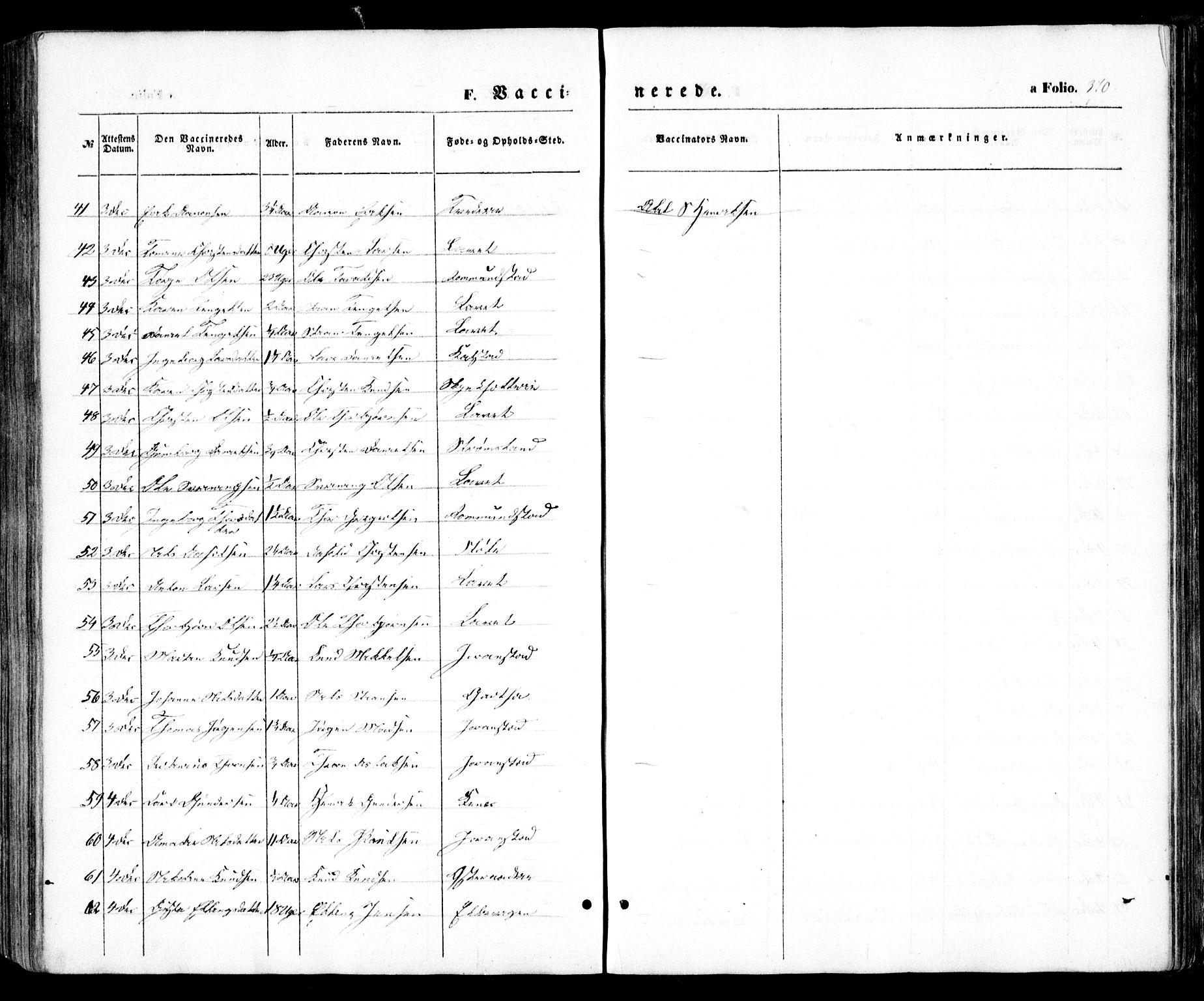 Holt sokneprestkontor, SAK/1111-0021/F/Fa/L0008: Parish register (official) no. A 8, 1849-1860, p. 370