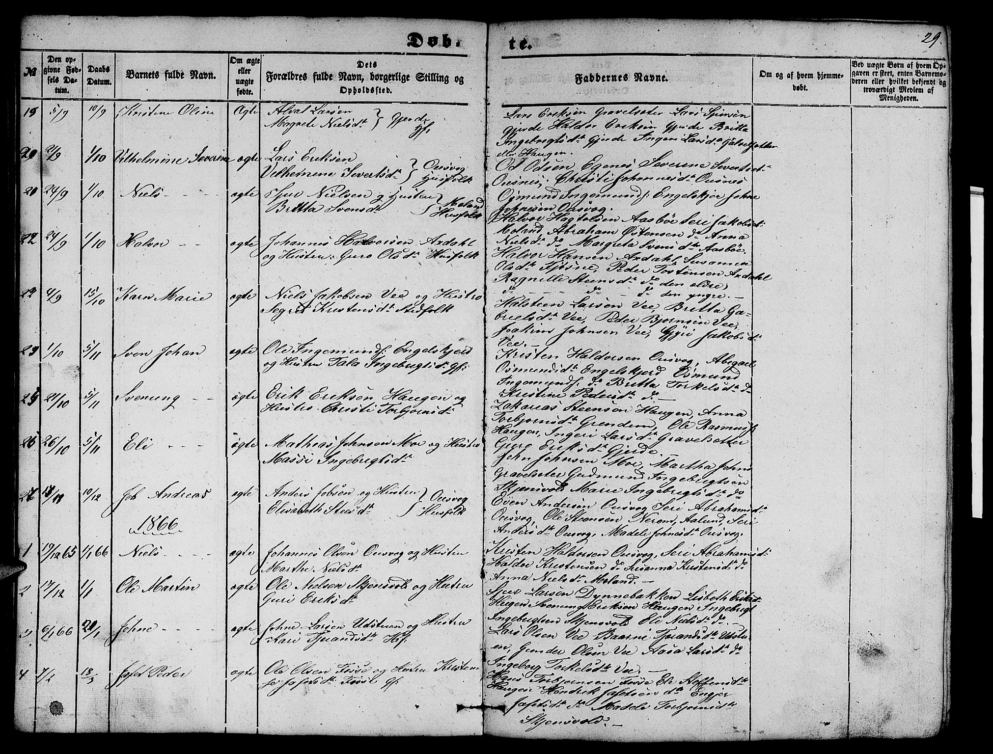 Etne sokneprestembete, SAB/A-75001/H/Hab: Parish register (copy) no. B 2, 1851-1866, p. 29