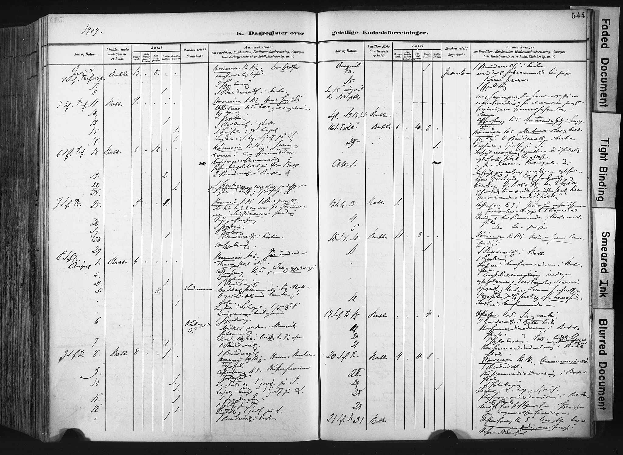 Ministerialprotokoller, klokkerbøker og fødselsregistre - Sør-Trøndelag, SAT/A-1456/604/L0201: Parish register (official) no. 604A21, 1901-1911, p. 544
