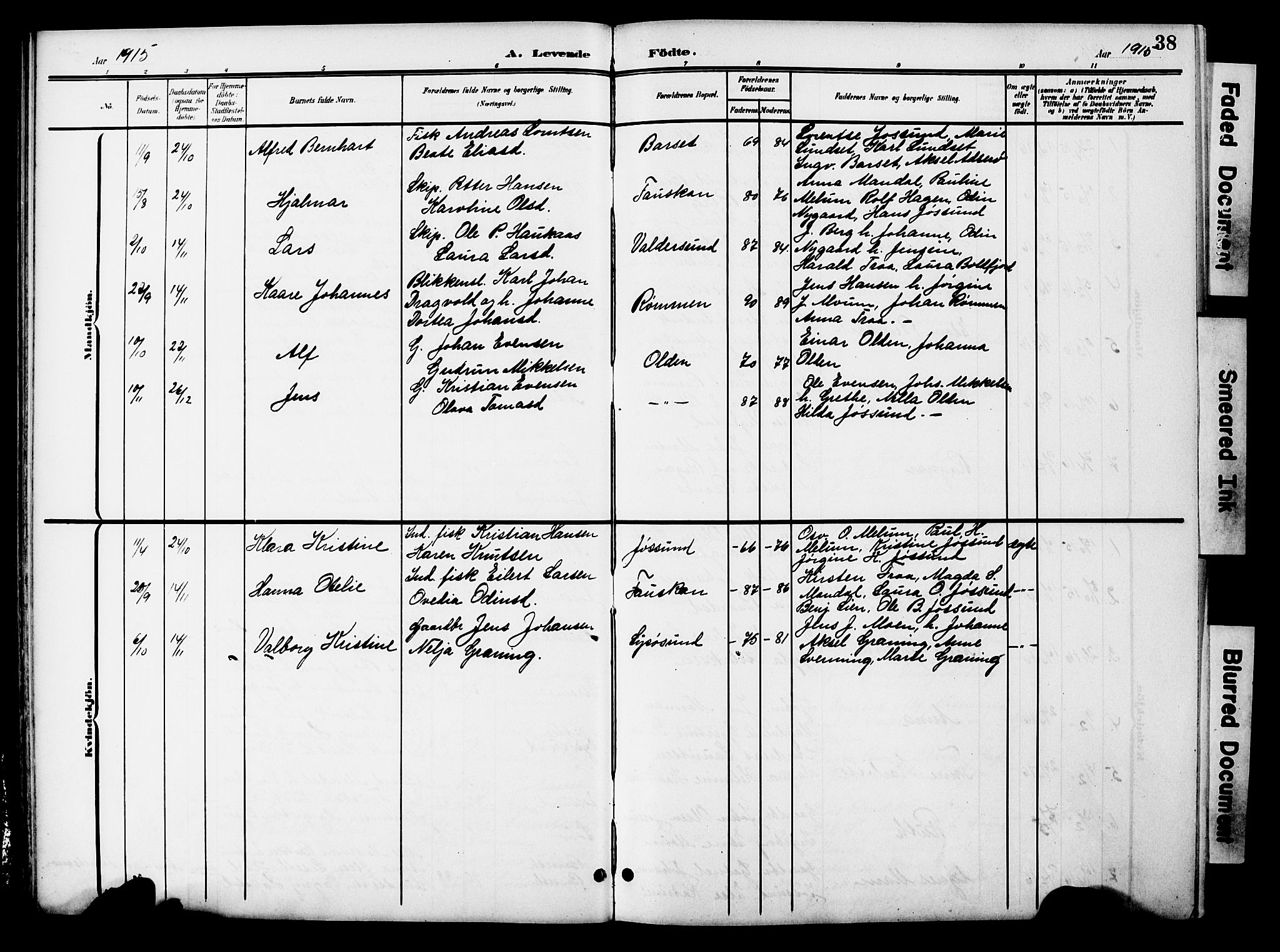 Ministerialprotokoller, klokkerbøker og fødselsregistre - Sør-Trøndelag, SAT/A-1456/654/L0666: Parish register (copy) no. 654C02, 1901-1925, p. 38