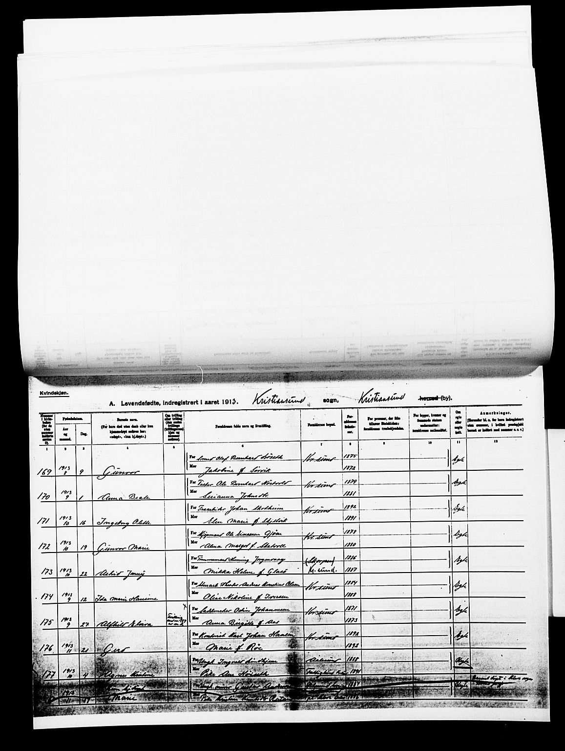 Ministerialprotokoller, klokkerbøker og fødselsregistre - Møre og Romsdal, SAT/A-1454/572/L0861: Parish register (official) no. 572D05, 1913-1920