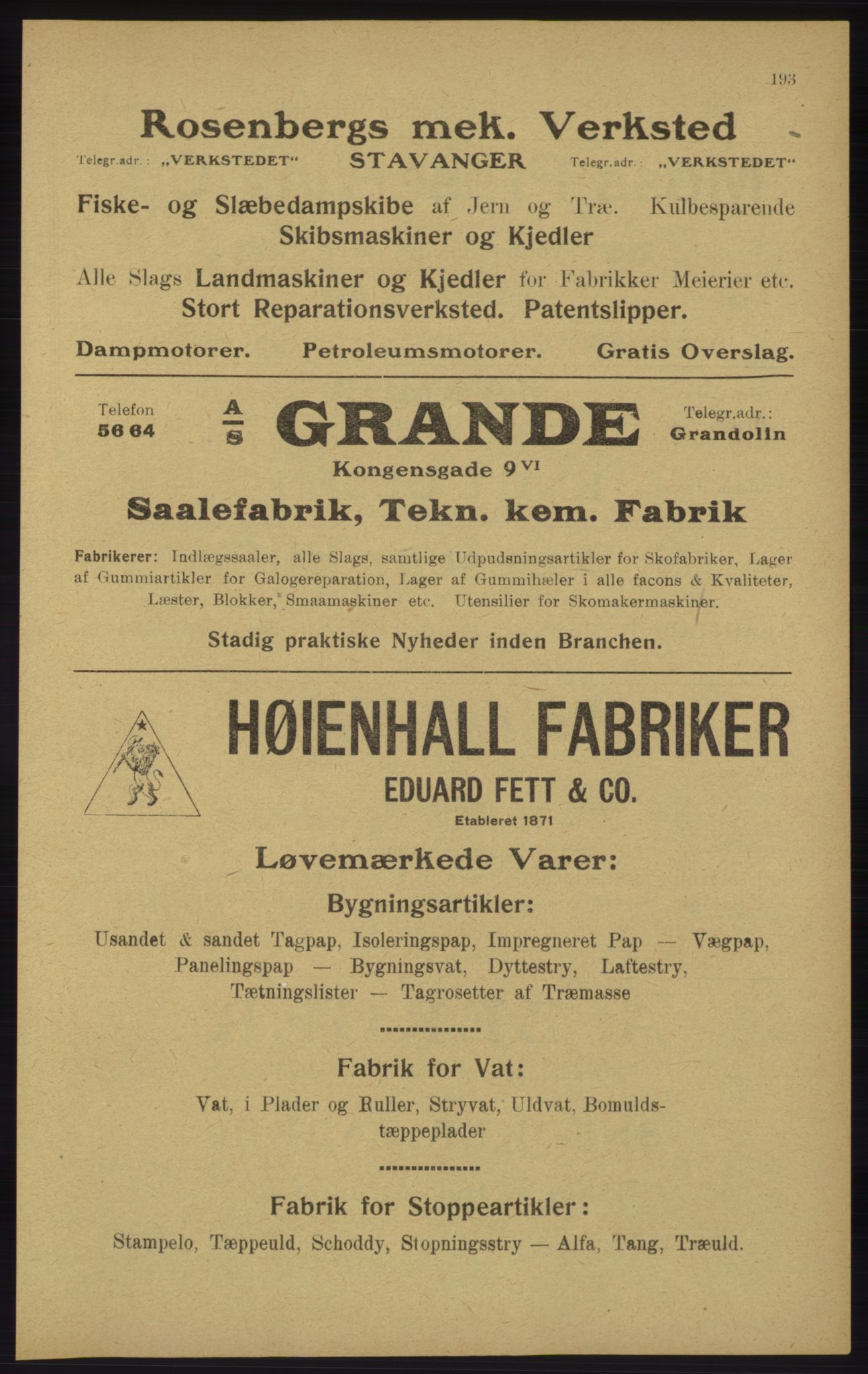 Kristiania/Oslo adressebok, PUBL/-, 1913, p. 203