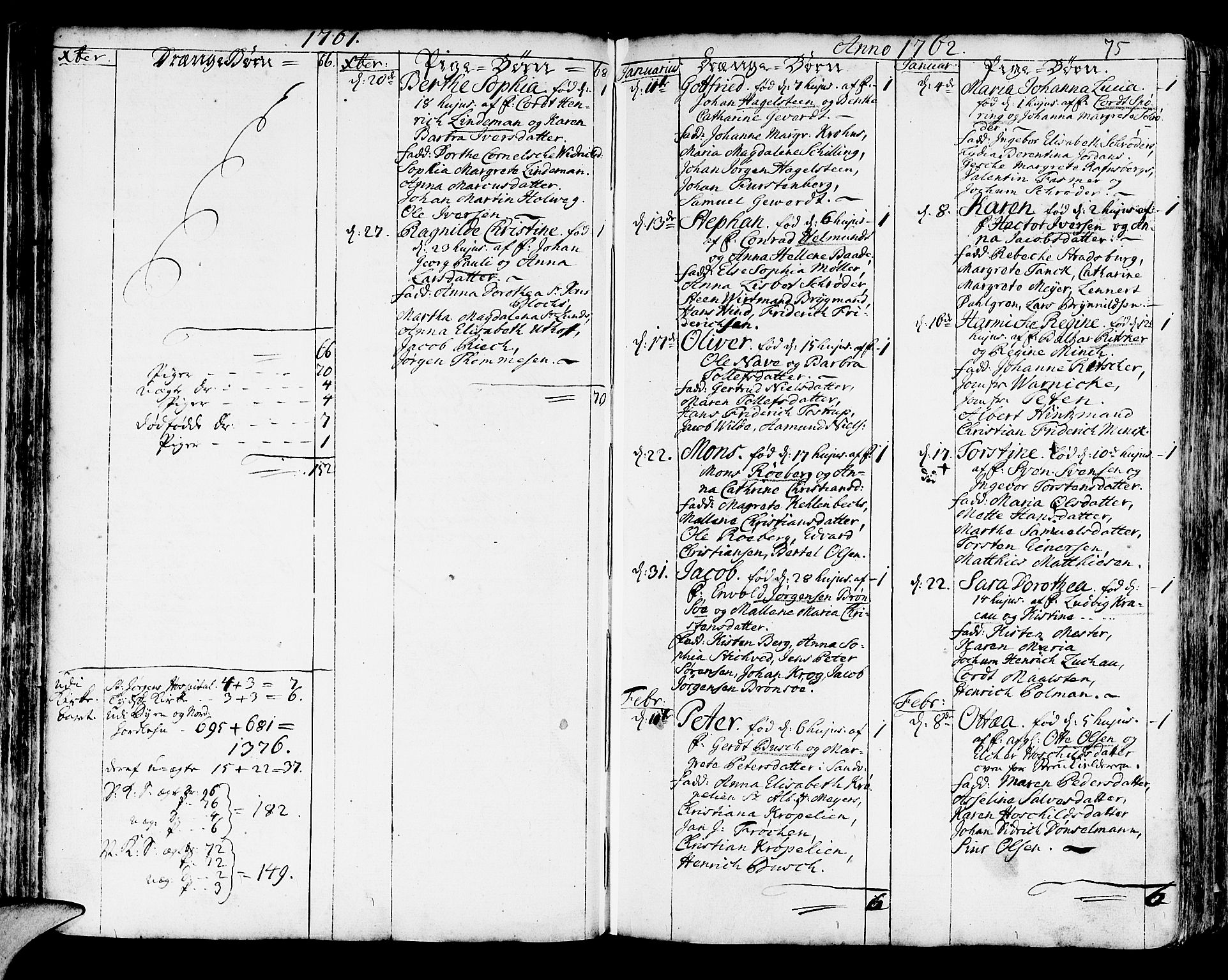 Korskirken sokneprestembete, SAB/A-76101/H/Haa/L0005: Parish register (official) no. A 5, 1751-1789, p. 75