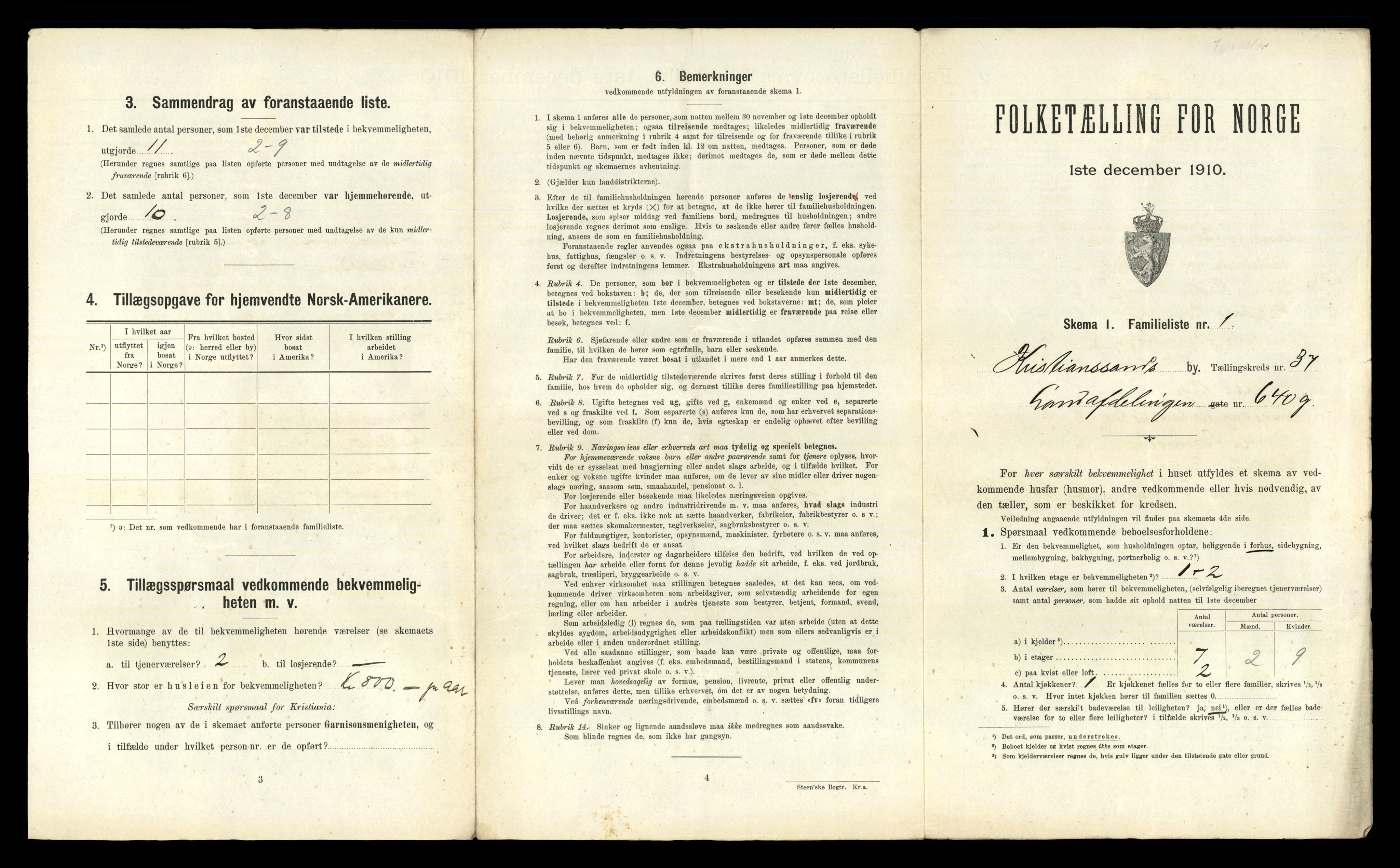 RA, 1910 census for Kristiansand, 1910, p. 9304