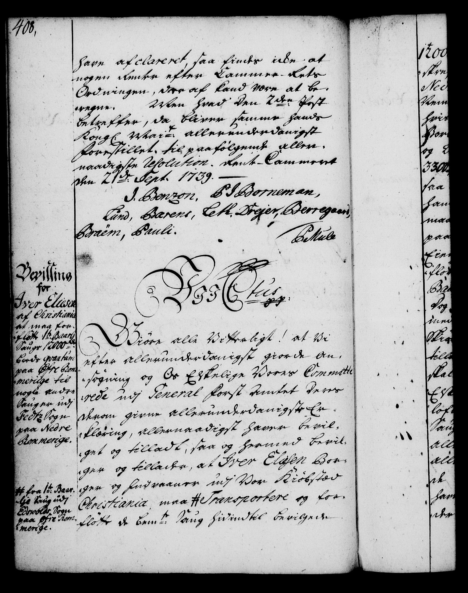 Rentekammeret, Kammerkanselliet, AV/RA-EA-3111/G/Gg/Gga/L0004: Norsk ekspedisjonsprotokoll med register (merket RK 53.4), 1734-1741, p. 408