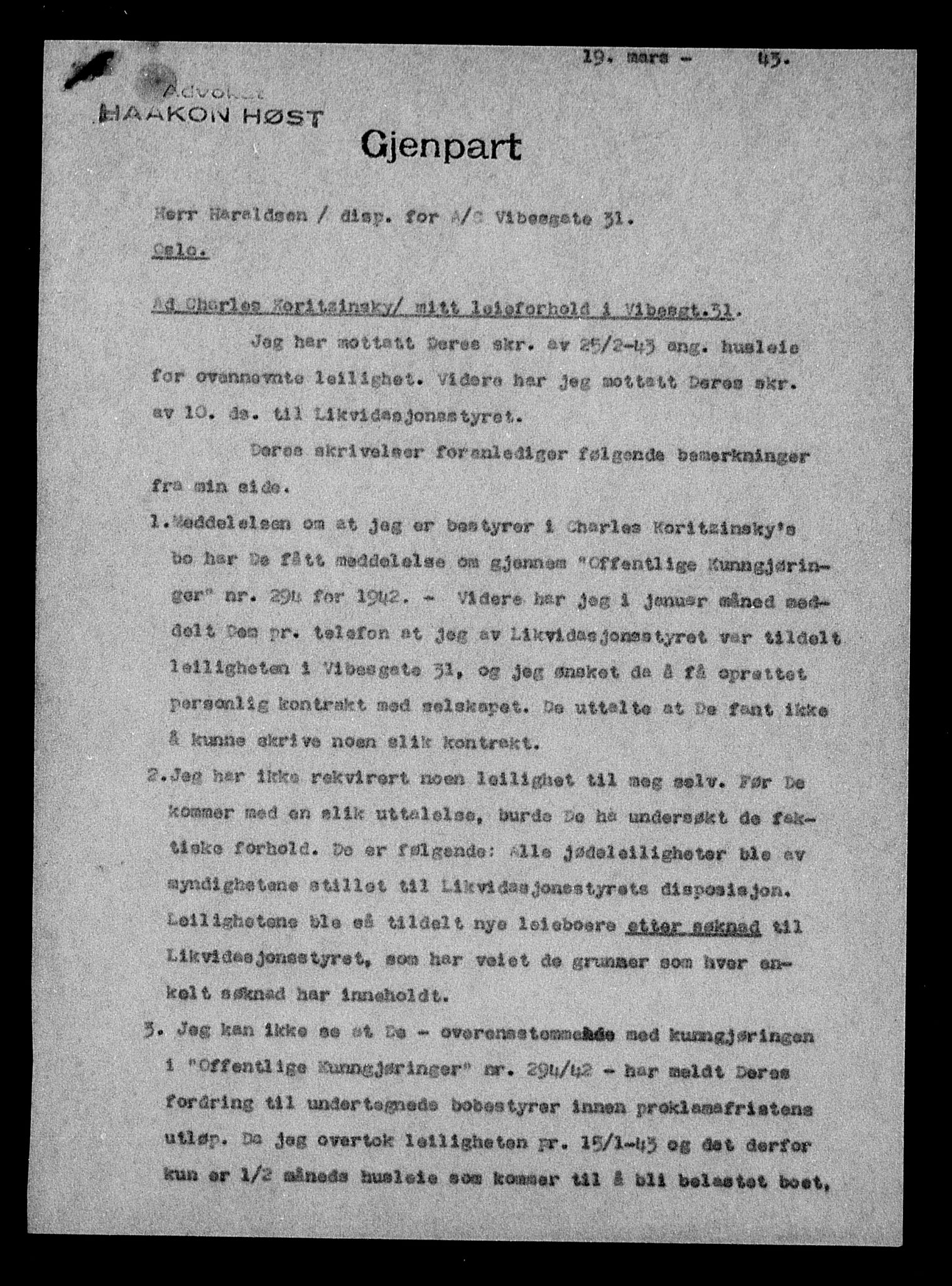 Justisdepartementet, Tilbakeføringskontoret for inndratte formuer, AV/RA-S-1564/H/Hc/Hcc/L0952: --, 1945-1947, p. 494