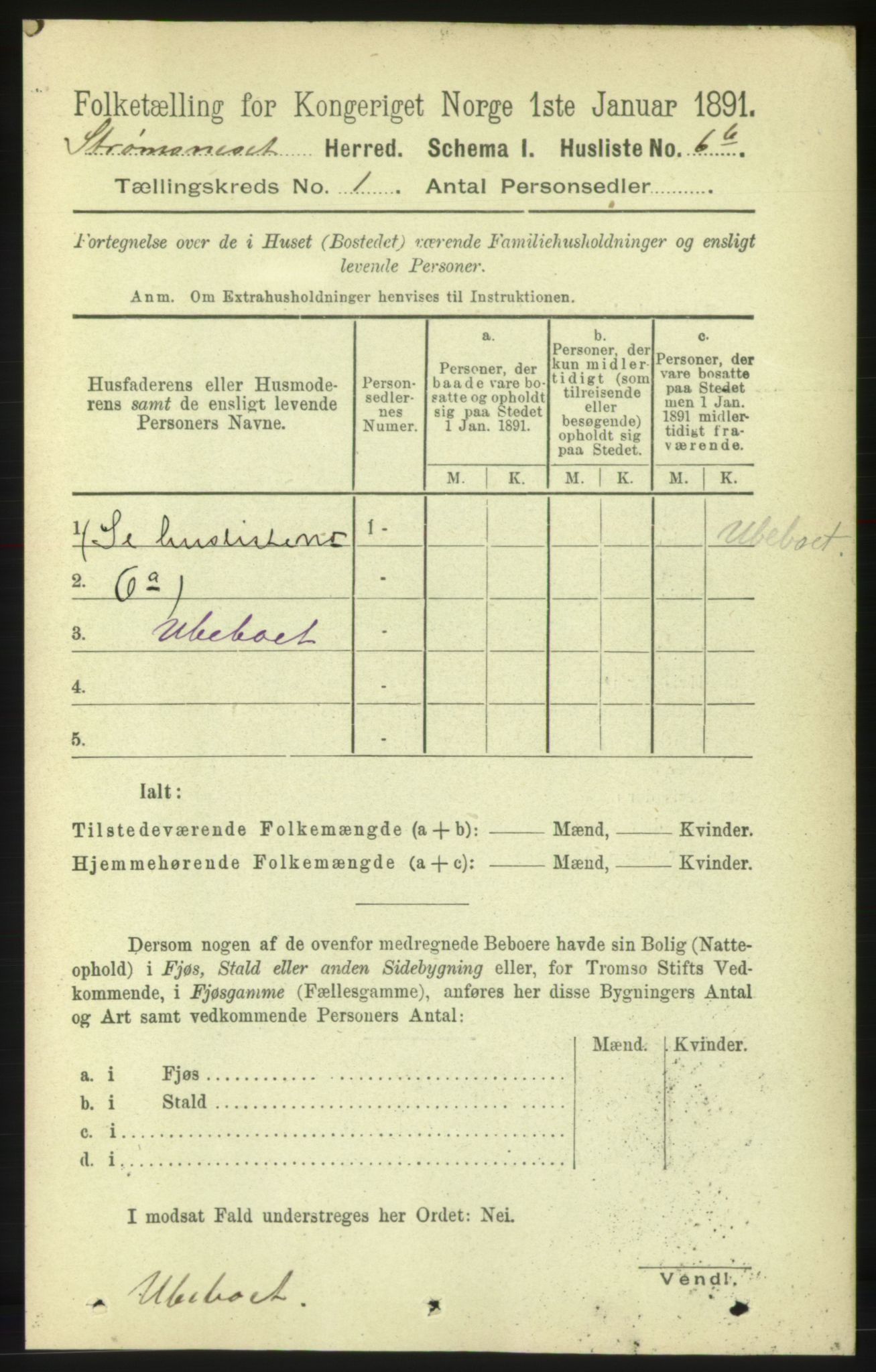 RA, 1891 census for 1559 Straumsnes, 1891, p. 27