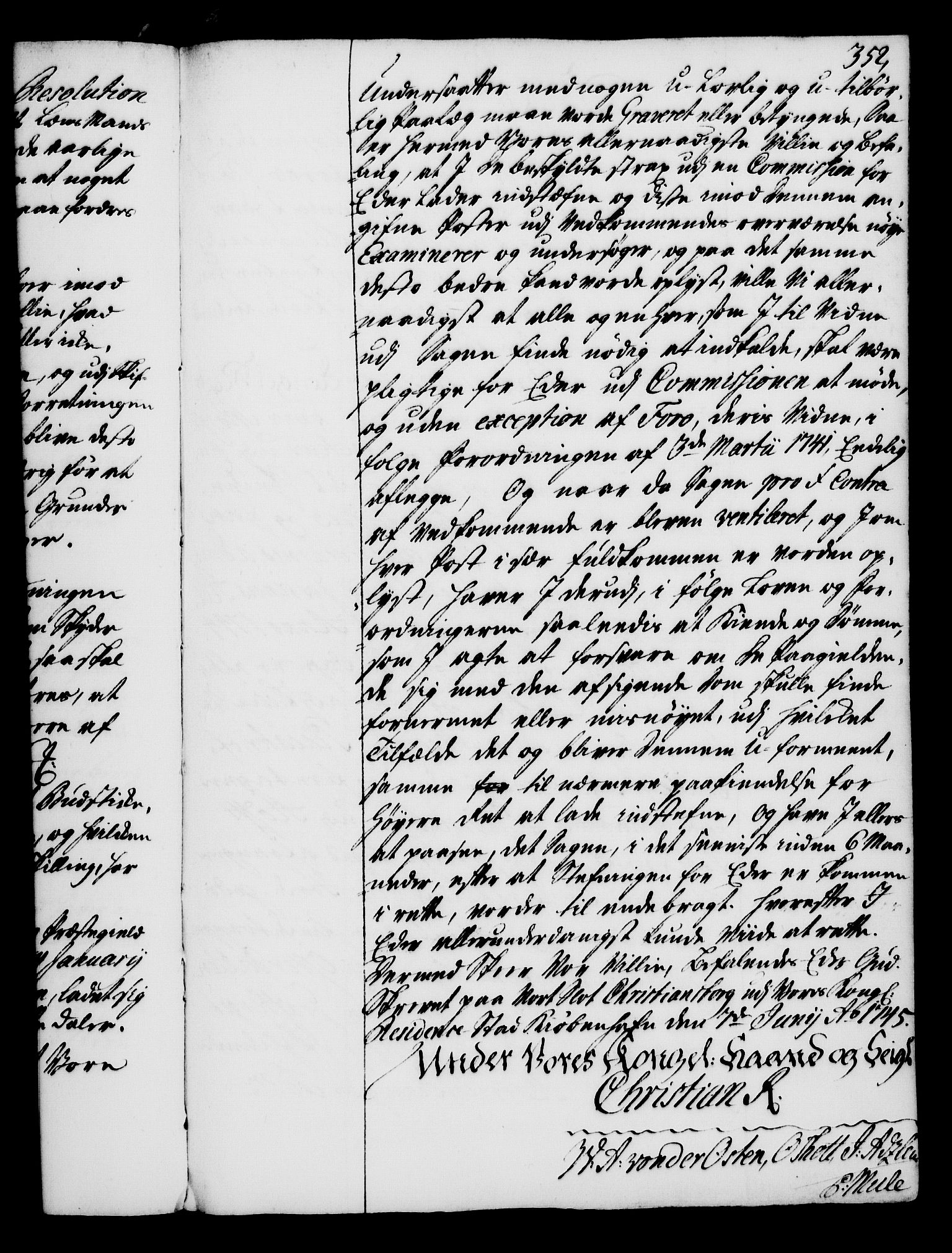 Rentekammeret, Kammerkanselliet, RA/EA-3111/G/Gg/Gga/L0005: Norsk ekspedisjonsprotokoll med register (merket RK 53.5), 1741-1749, p. 352