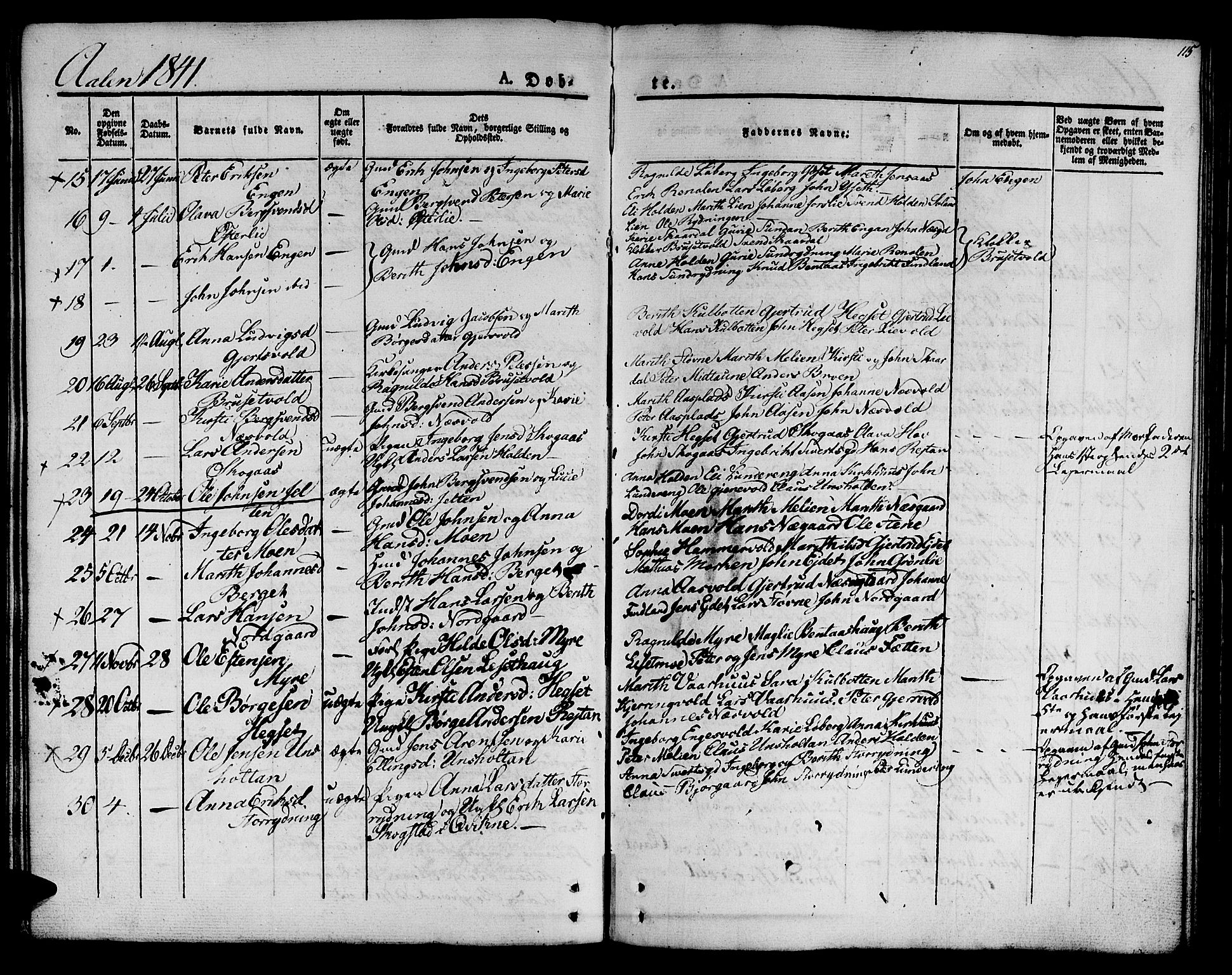 Ministerialprotokoller, klokkerbøker og fødselsregistre - Sør-Trøndelag, SAT/A-1456/685/L0959: Parish register (official) no. 685A04 /3, 1829-1845, p. 115