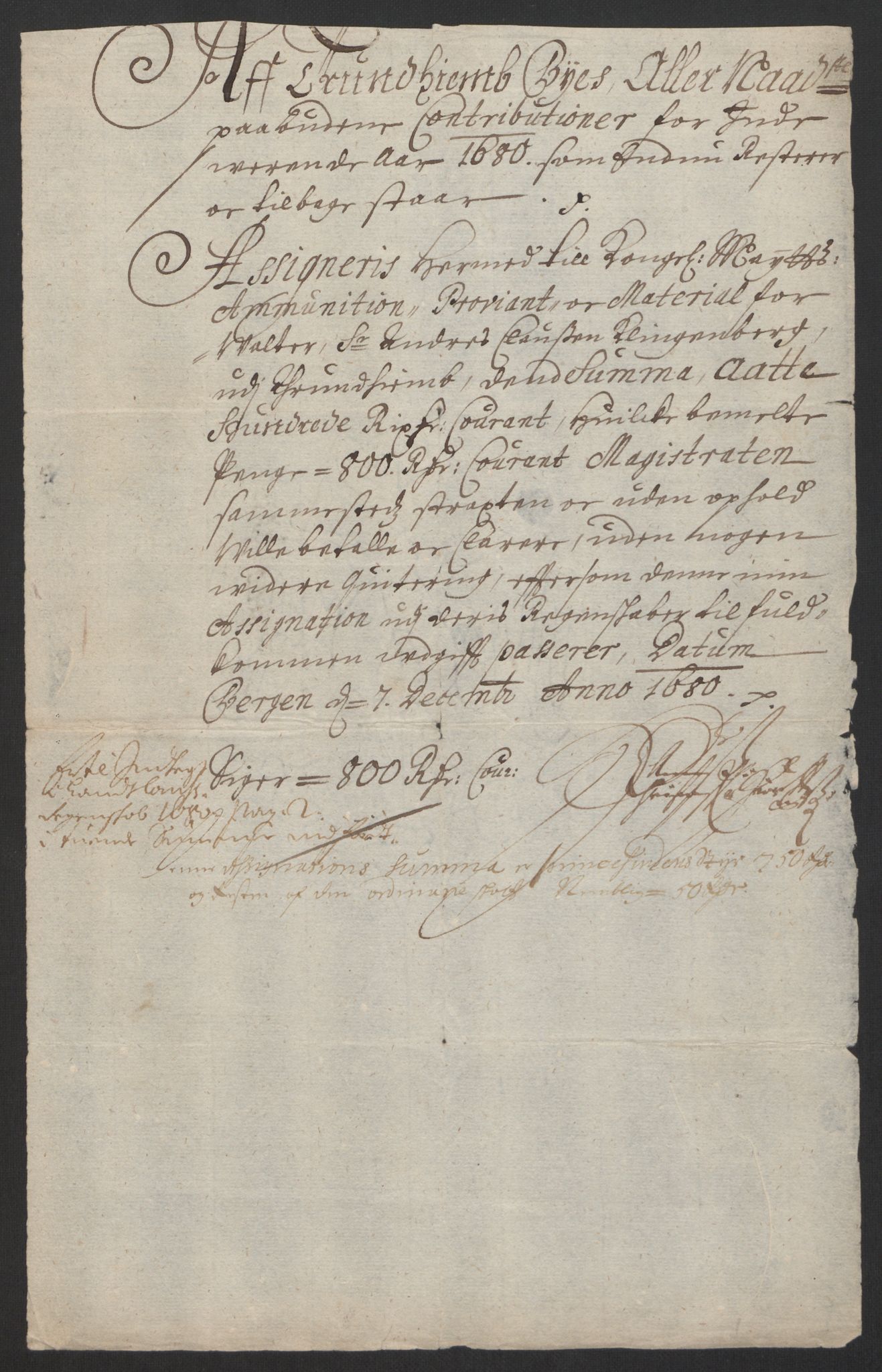 Rentekammeret inntil 1814, Reviderte regnskaper, Byregnskaper, AV/RA-EA-4066/R/Rs/L0504: [S1] Kontribusjonsregnskap, 1631-1684, p. 324