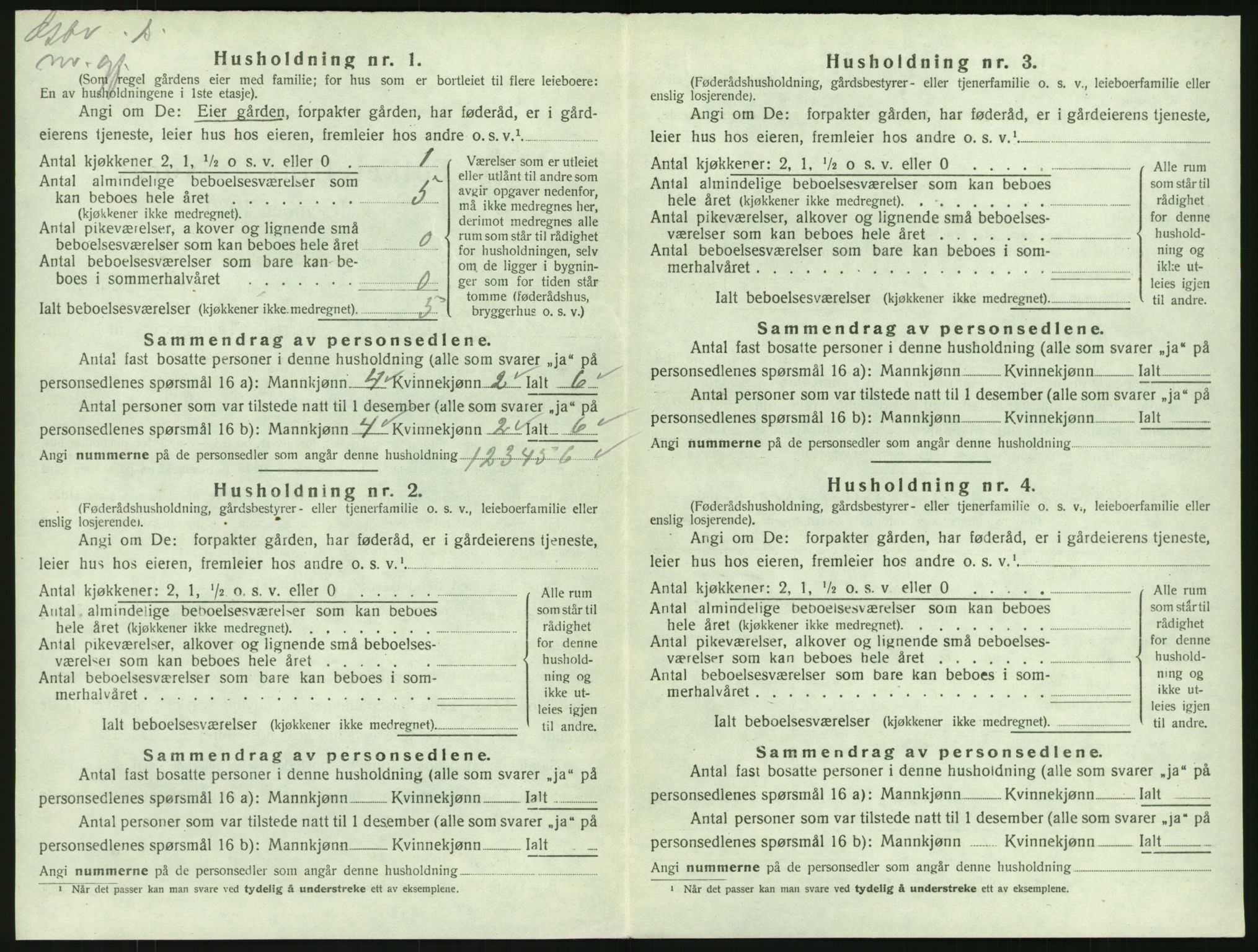 SAKO, 1920 census for Tjølling, 1920, p. 1058