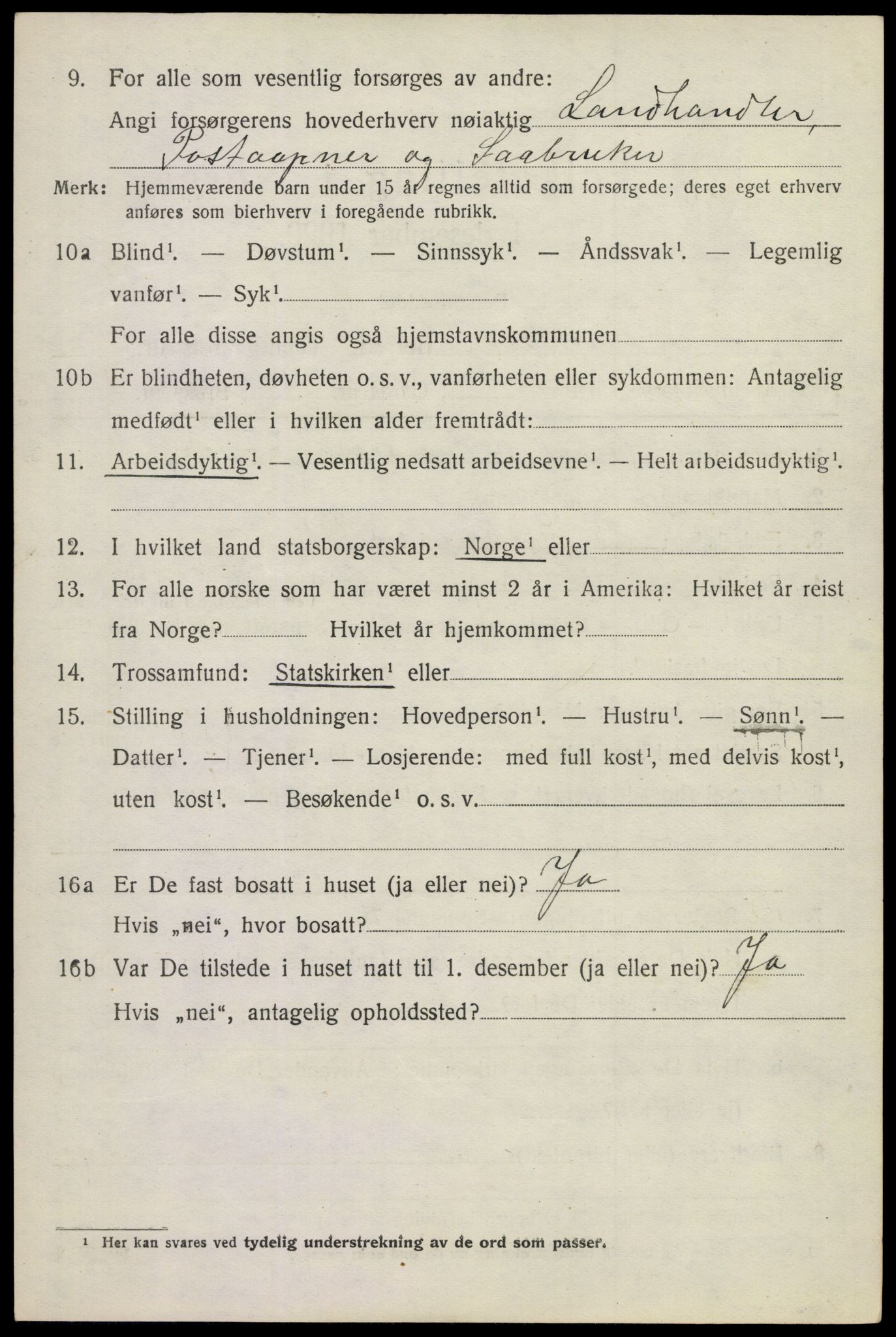 SAKO, 1920 census for Øvre Sandsvær, 1920, p. 2553