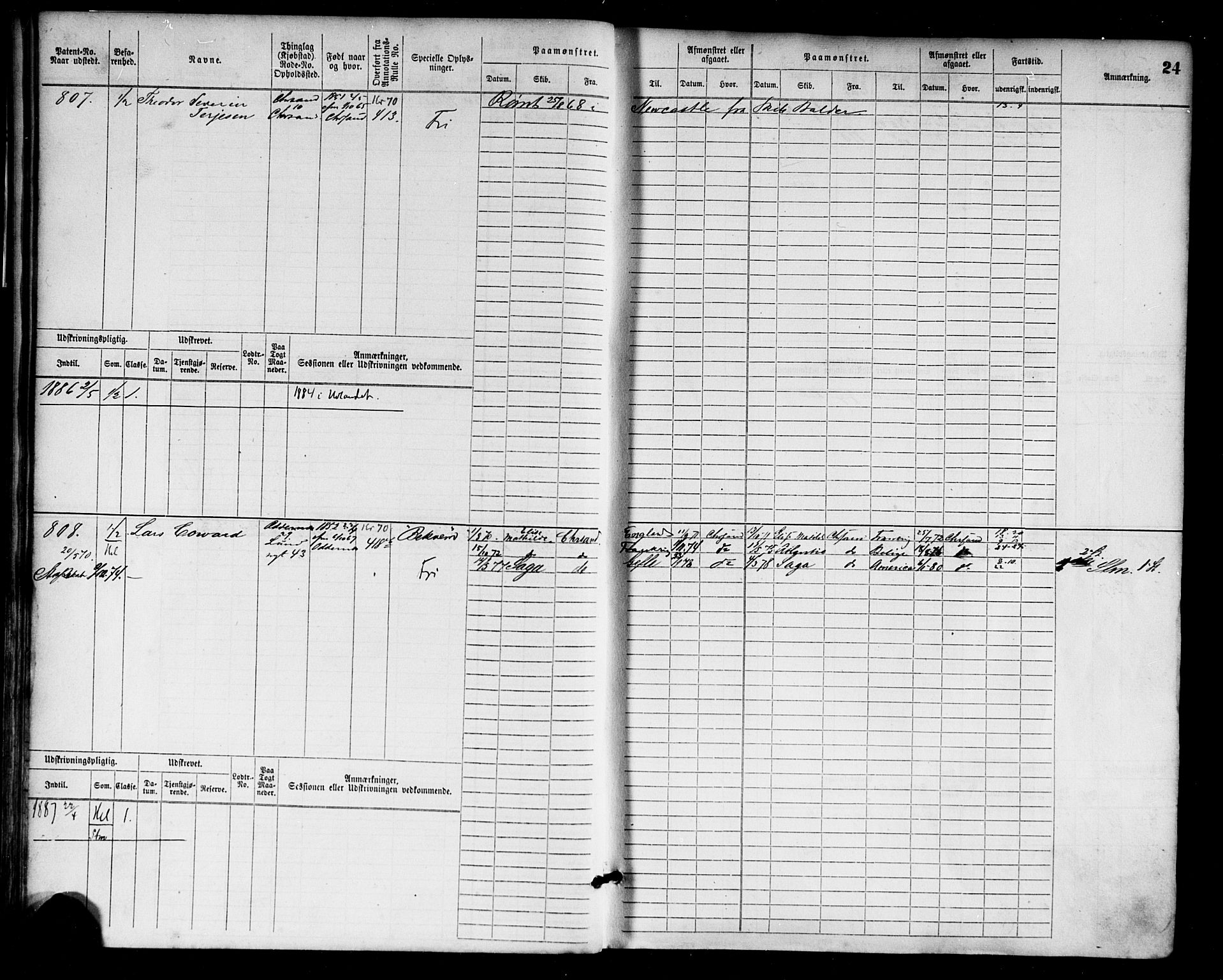 Kristiansand mønstringskrets, AV/SAK-2031-0015/F/Fb/L0004: Hovedrulle nr 763-1521, I-11, 1868-1915, p. 26