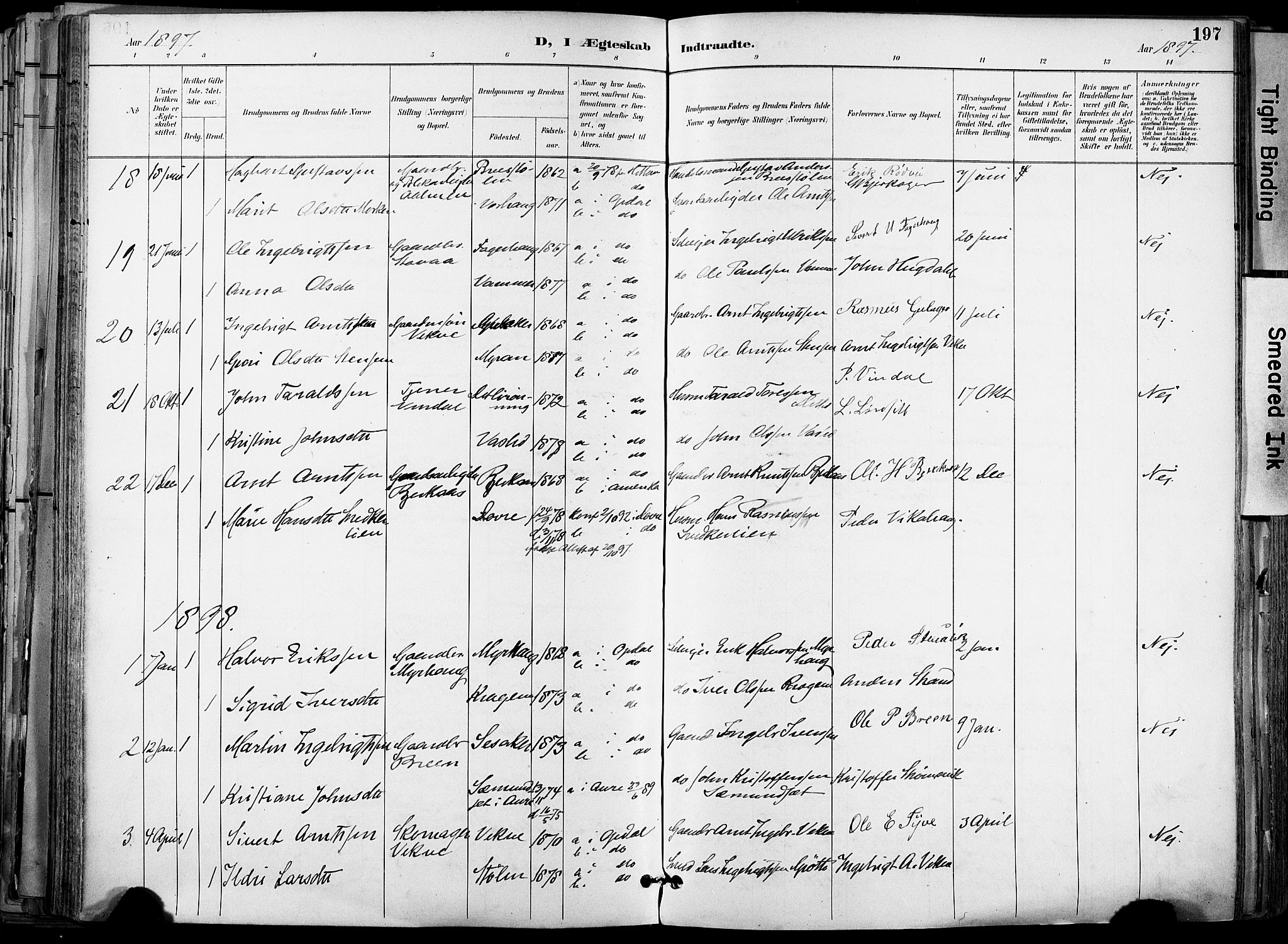 Ministerialprotokoller, klokkerbøker og fødselsregistre - Sør-Trøndelag, SAT/A-1456/678/L0902: Parish register (official) no. 678A11, 1895-1911, p. 197