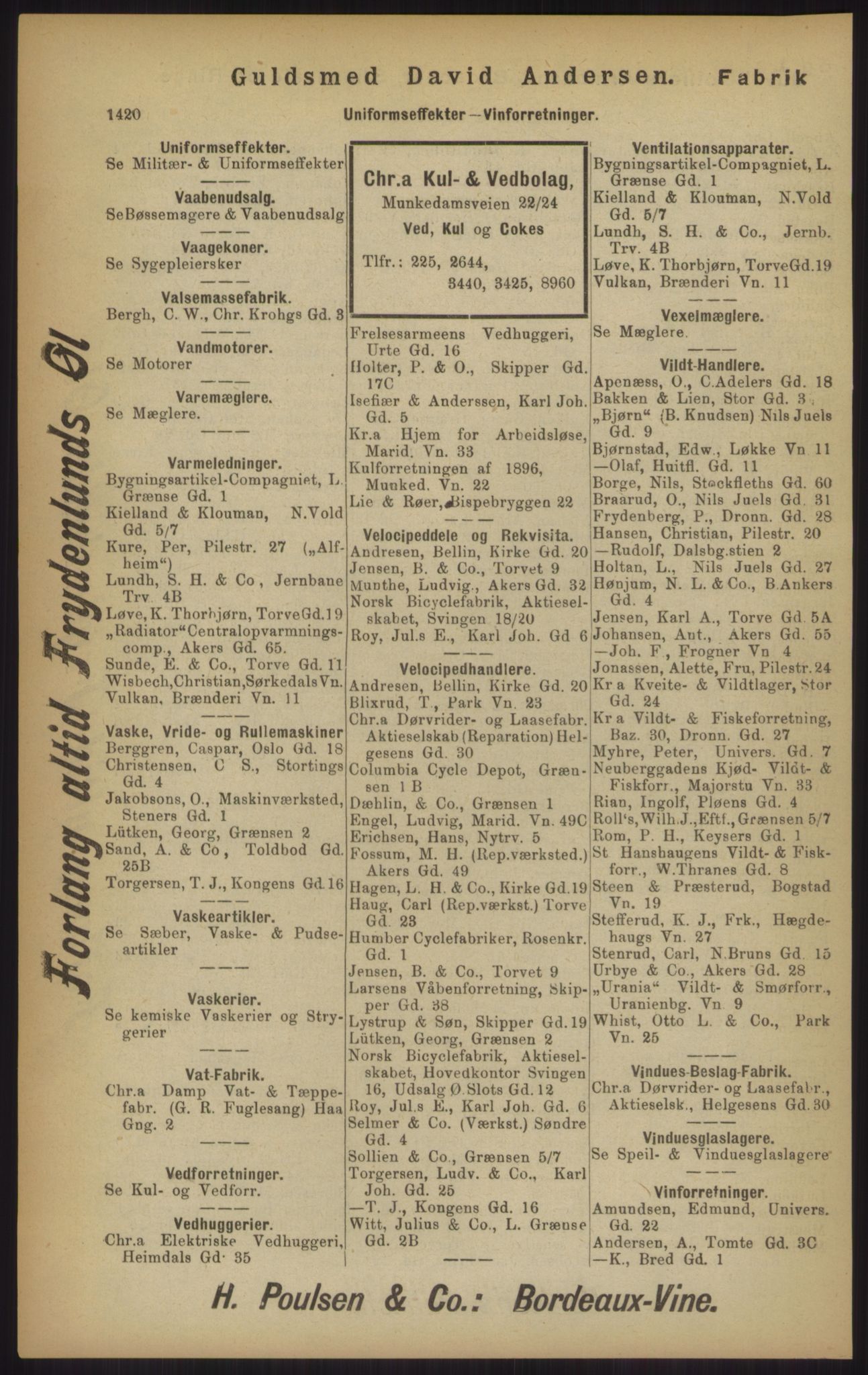 Kristiania/Oslo adressebok, PUBL/-, 1902, p. 1420