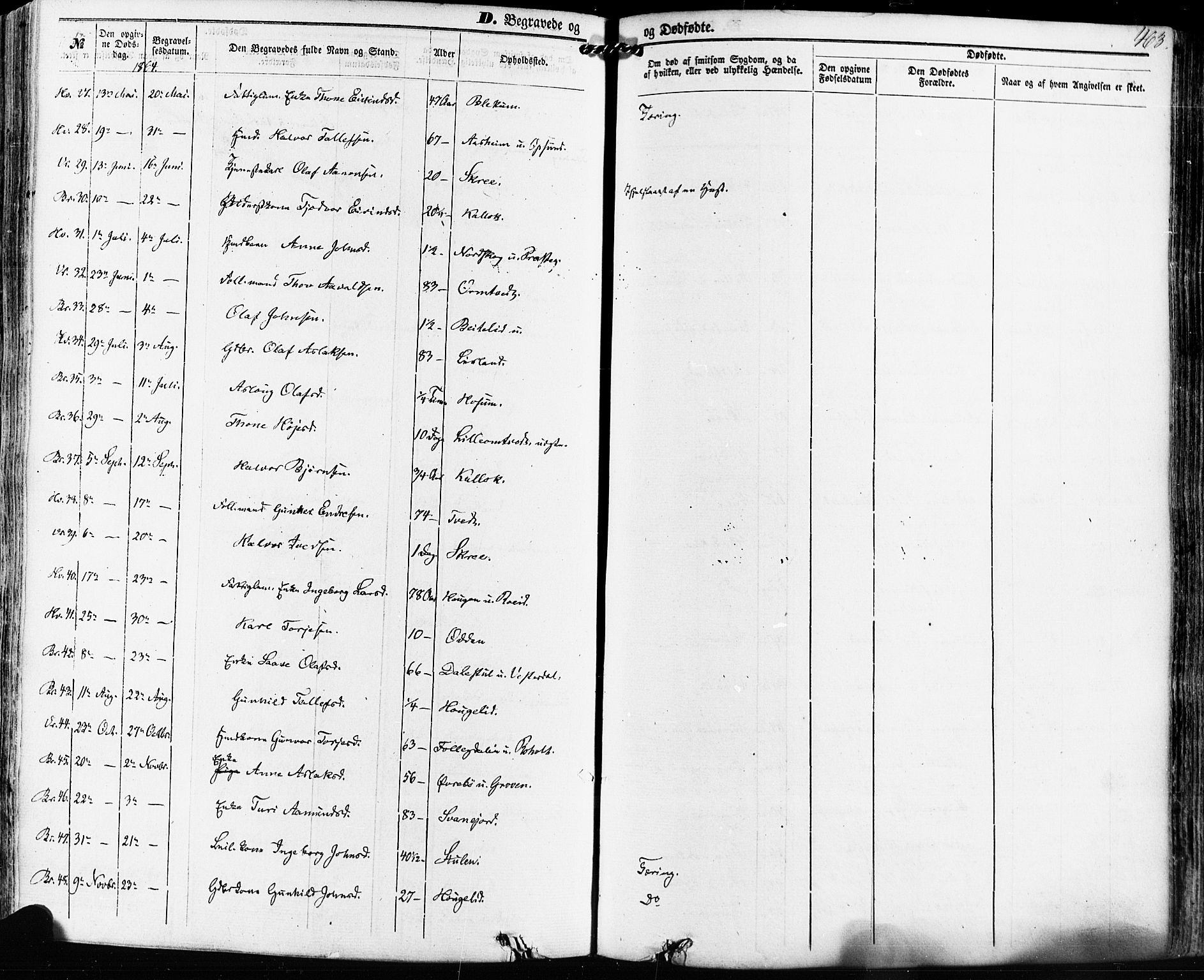 Kviteseid kirkebøker, SAKO/A-276/F/Fa/L0007: Parish register (official) no. I 7, 1859-1881, p. 463
