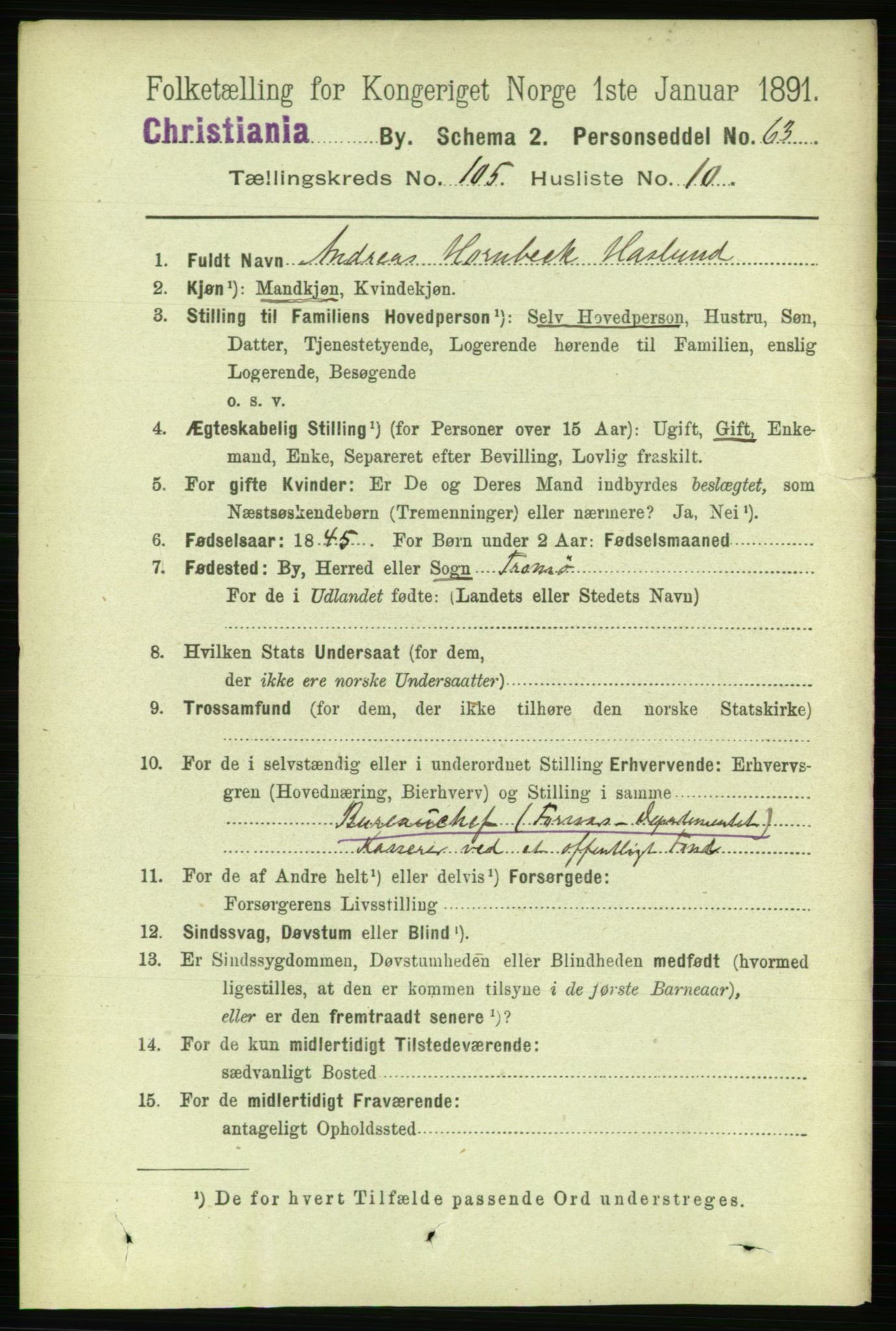 RA, 1891 census for 0301 Kristiania, 1891, p. 53387