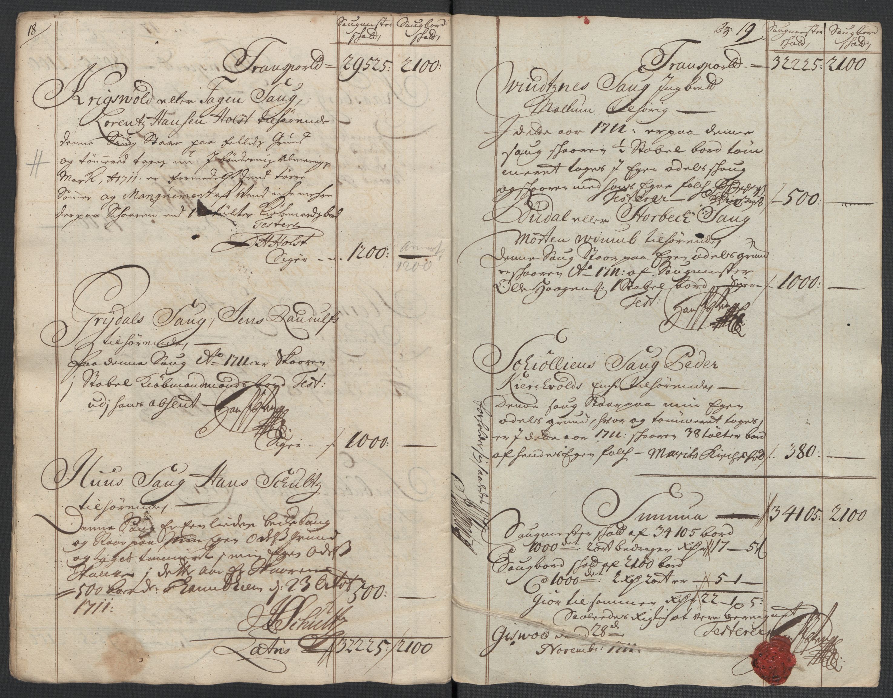 Rentekammeret inntil 1814, Reviderte regnskaper, Fogderegnskap, AV/RA-EA-4092/R60/L3961: Fogderegnskap Orkdal og Gauldal, 1711, p. 341