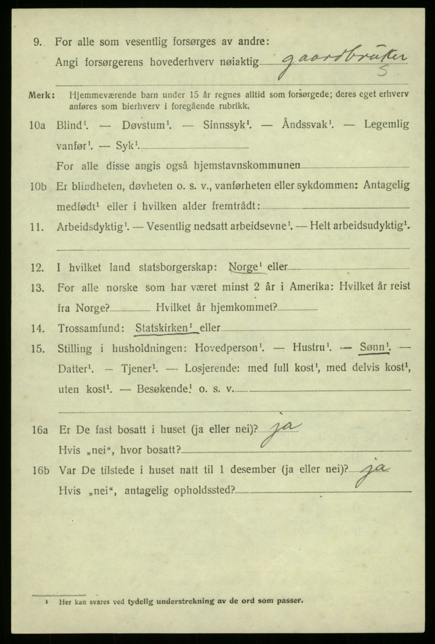 SAB, 1920 census for Manger, 1920, p. 4636