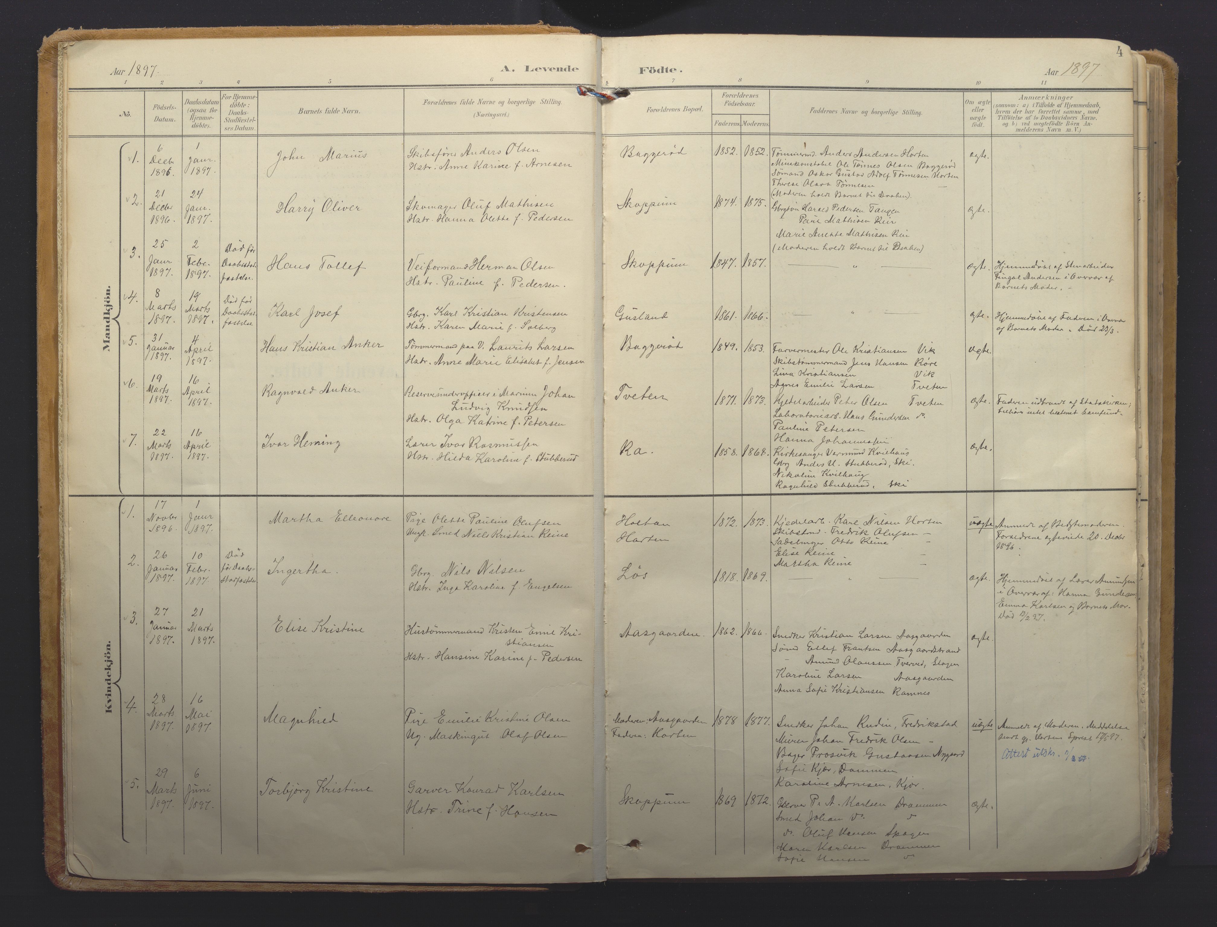 Borre kirkebøker, SAKO/A-338/F/Fa/L0011: Parish register (official) no. I 11, 1897-1921, p. 4