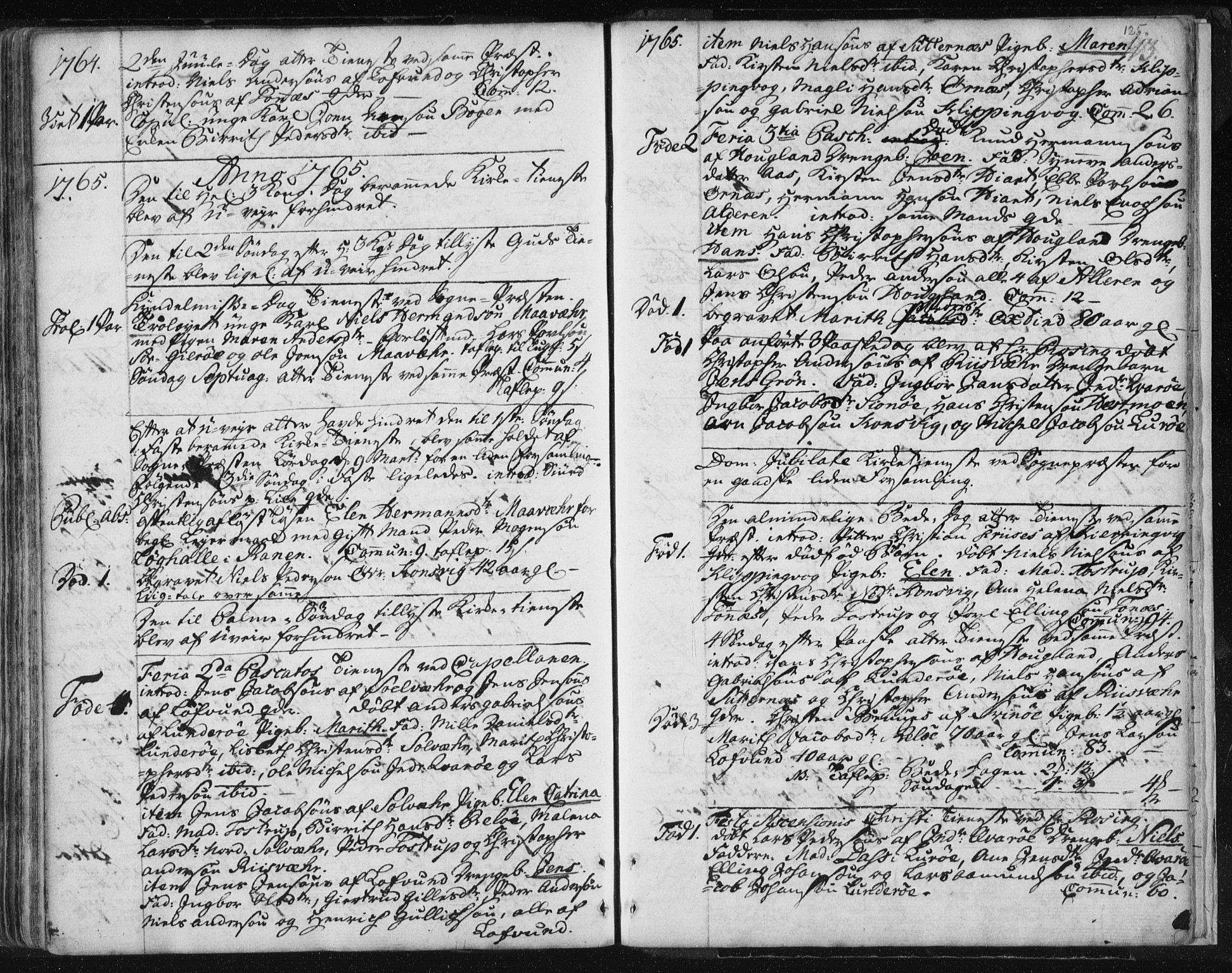 Ministerialprotokoller, klokkerbøker og fødselsregistre - Nordland, SAT/A-1459/841/L0587: Parish register (official) no. 841A02 /3, 1760-1767, p. 125