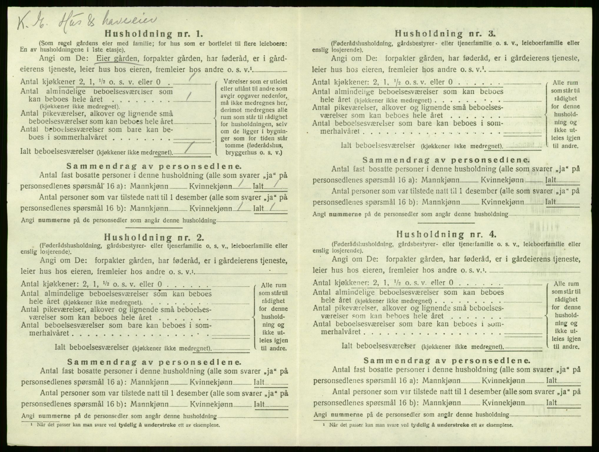 SAKO, 1920 census for Sem, 1920, p. 1282