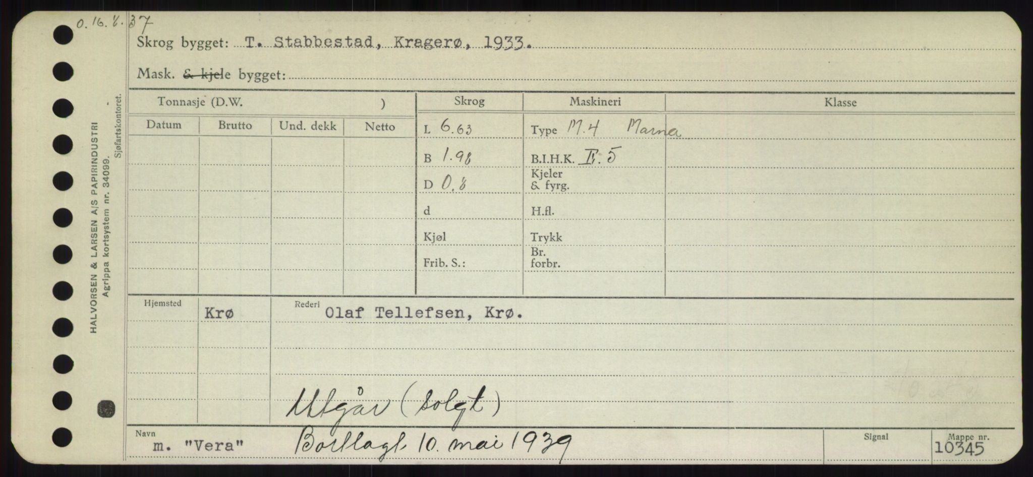 Sjøfartsdirektoratet med forløpere, Skipsmålingen, RA/S-1627/H/Hd/L0040: Fartøy, U-Ve, p. 505