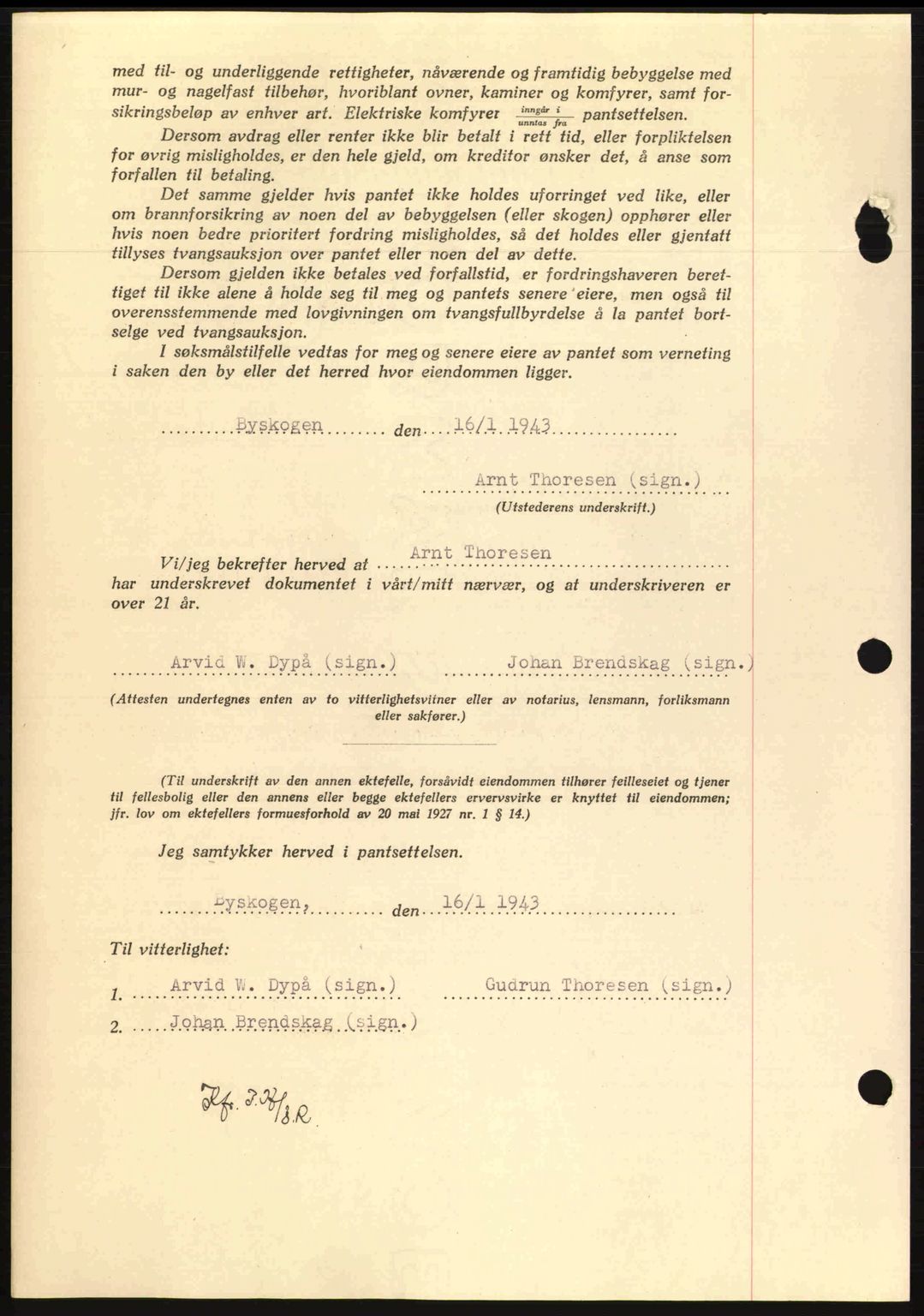 Nordmøre sorenskriveri, AV/SAT-A-4132/1/2/2Ca: Mortgage book no. B90, 1942-1943, Diary no: : 152/1943