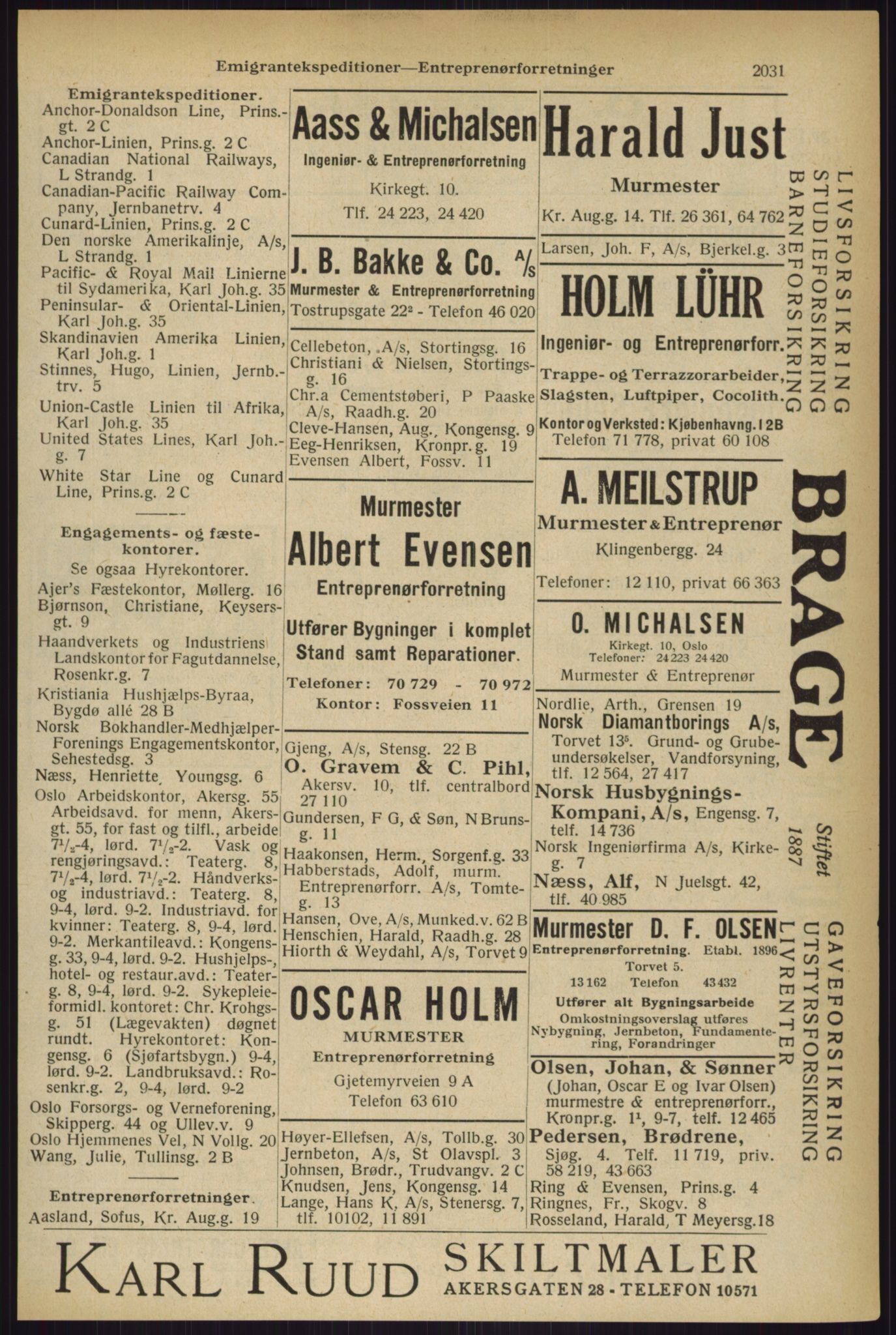 Kristiania/Oslo adressebok, PUBL/-, 1927, p. 2031