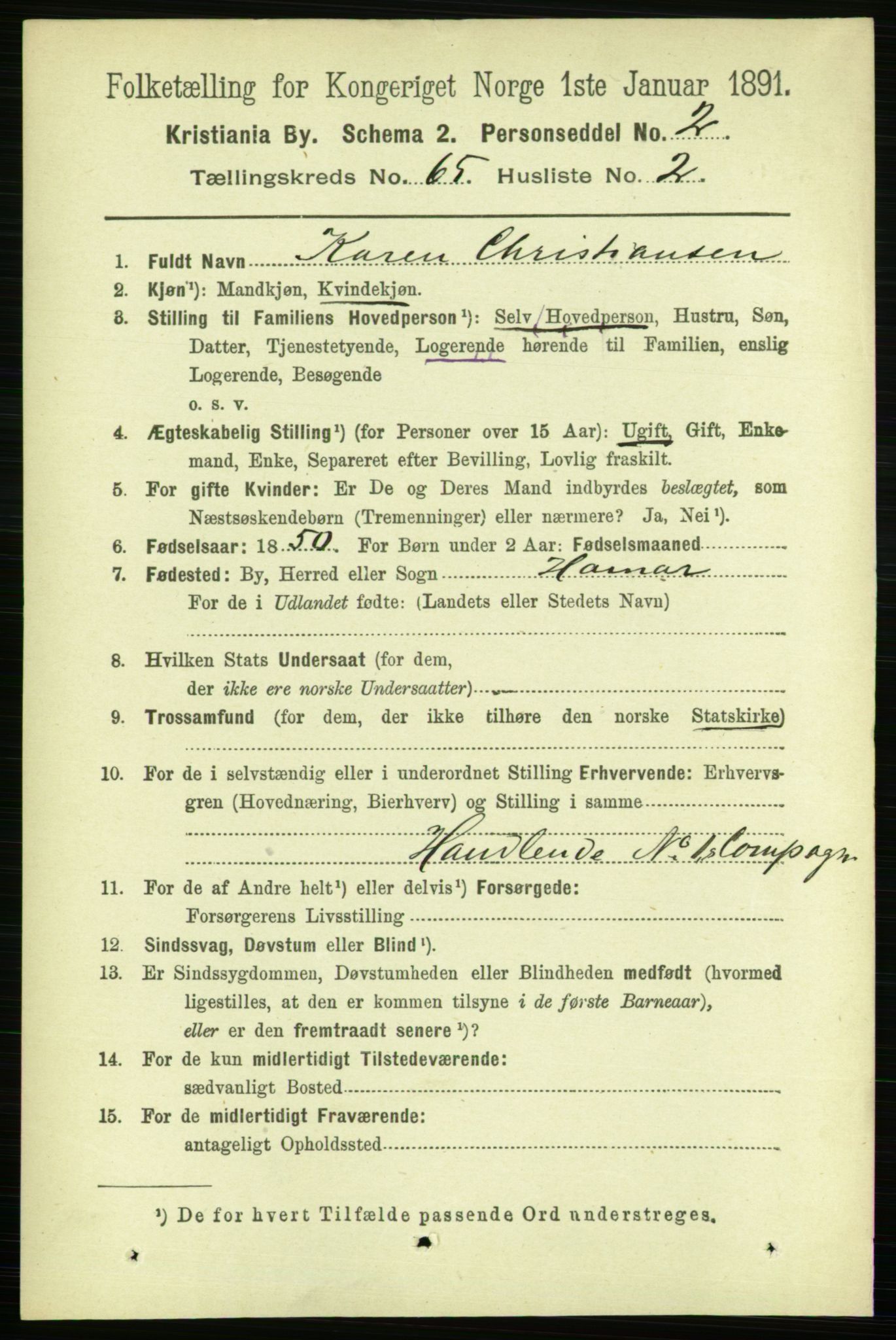 RA, 1891 census for 0301 Kristiania, 1891, p. 34871