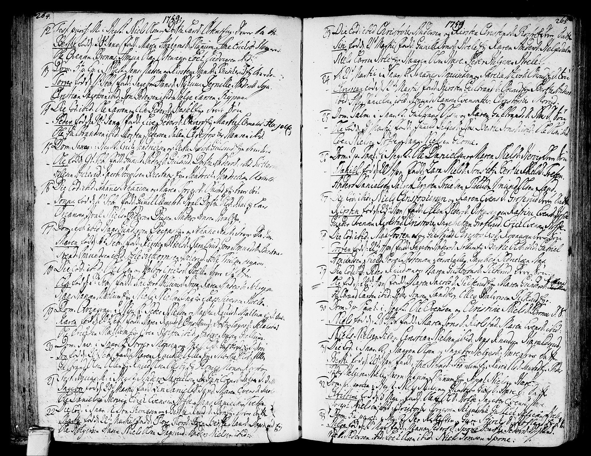 Modum kirkebøker, AV/SAKO-A-234/F/Fa/L0002: Parish register (official) no. 2, 1741-1782, p. 264-265