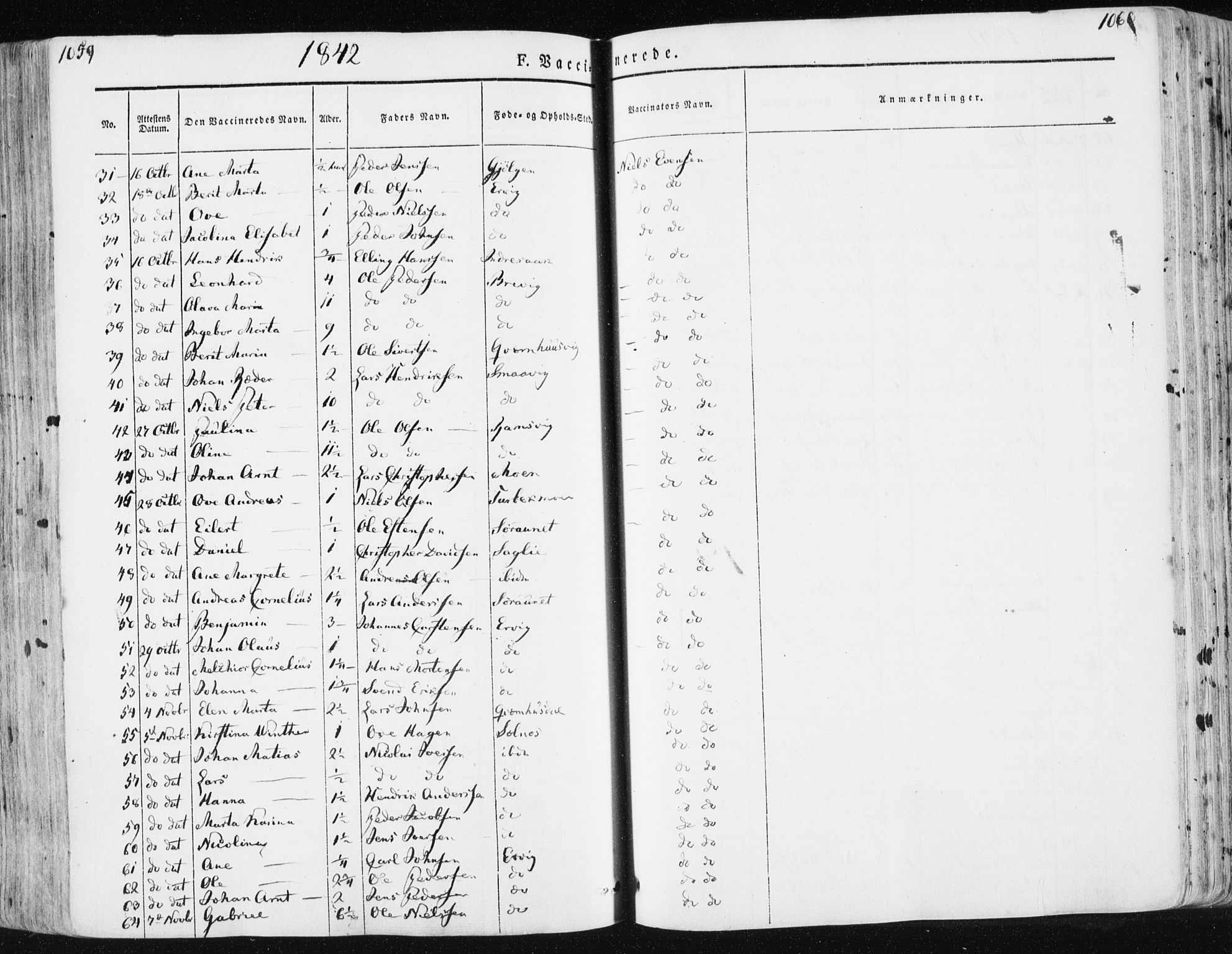 Ministerialprotokoller, klokkerbøker og fødselsregistre - Sør-Trøndelag, SAT/A-1456/659/L0736: Parish register (official) no. 659A06, 1842-1856, p. 1059-1060