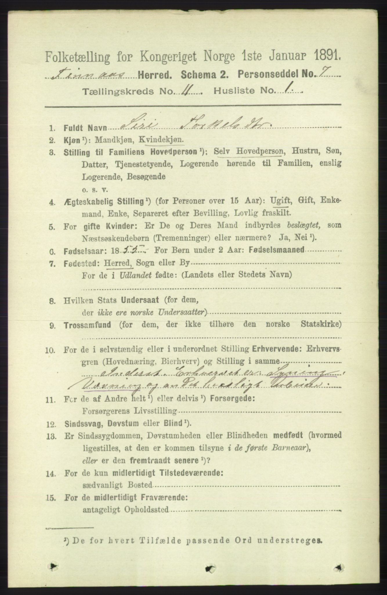 RA, 1891 census for 1218 Finnås, 1891, p. 5130