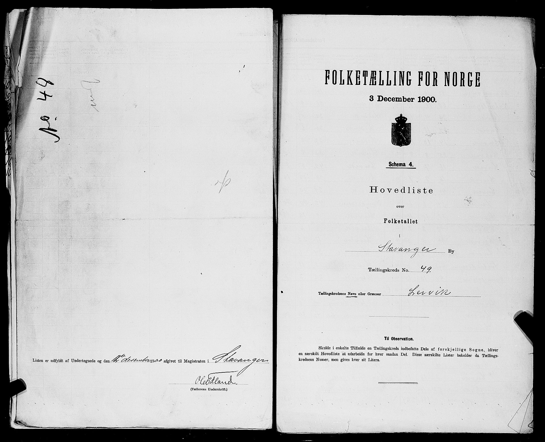 SAST, 1900 census for Stavanger, 1900, p. 225